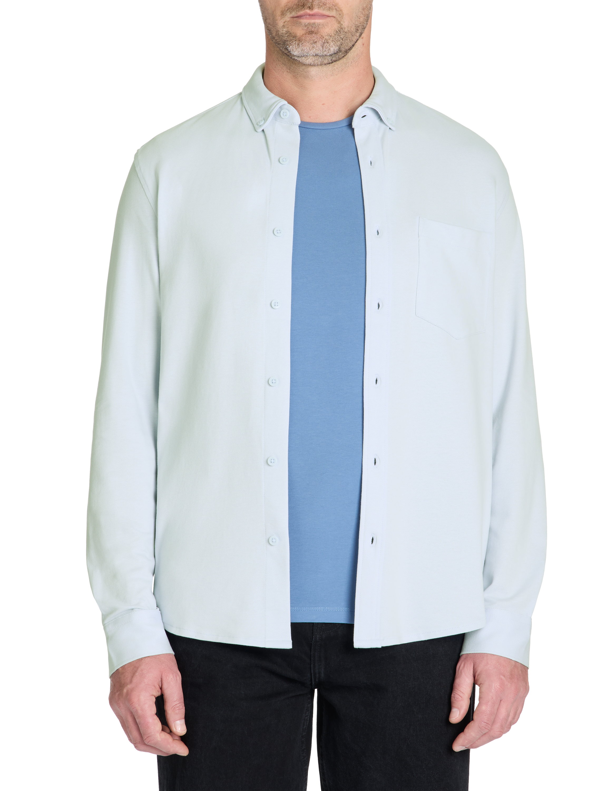 Chemise regular coton piqué stretch - camaieu - Modalova