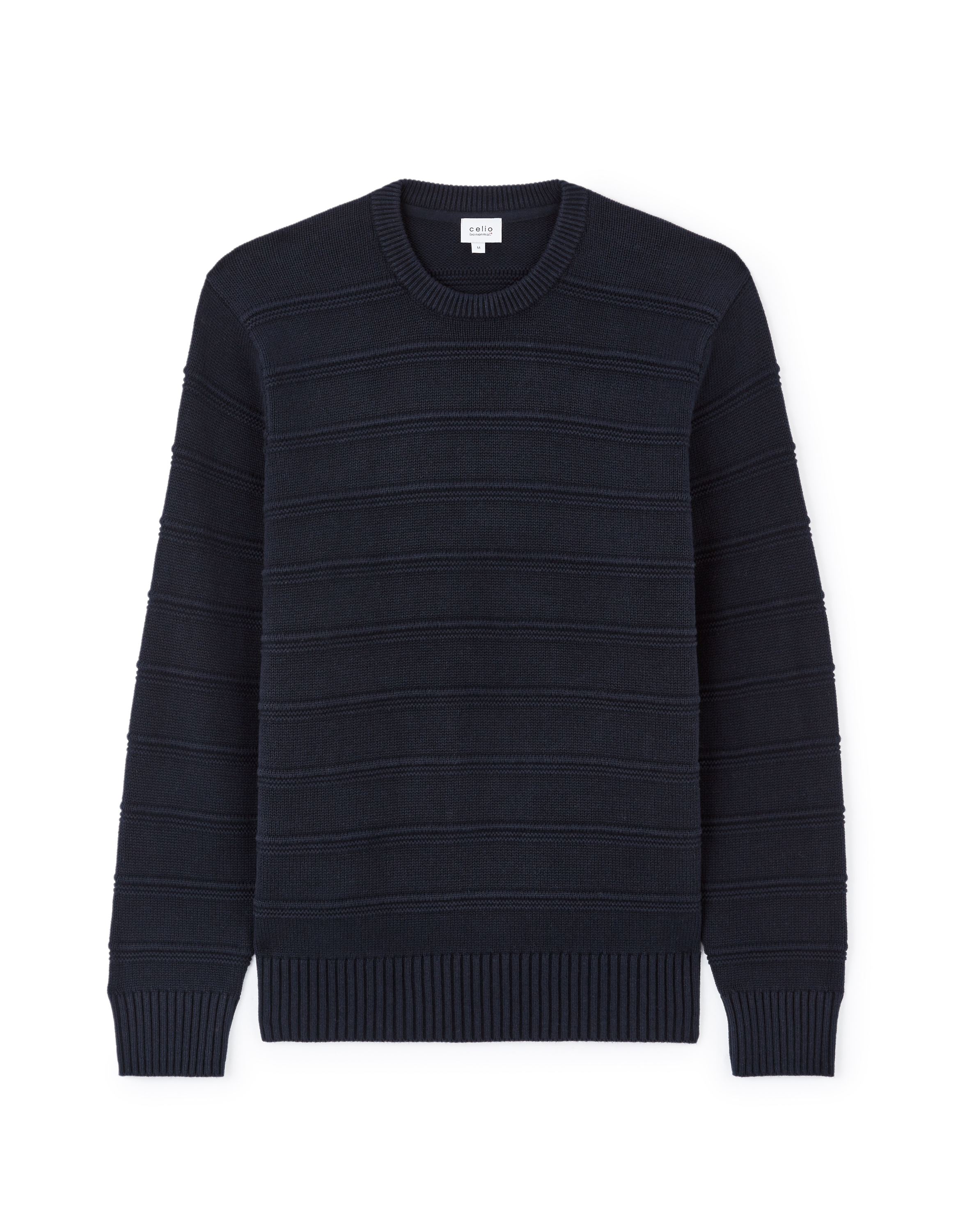 Pull col rond 100% coton - marine
