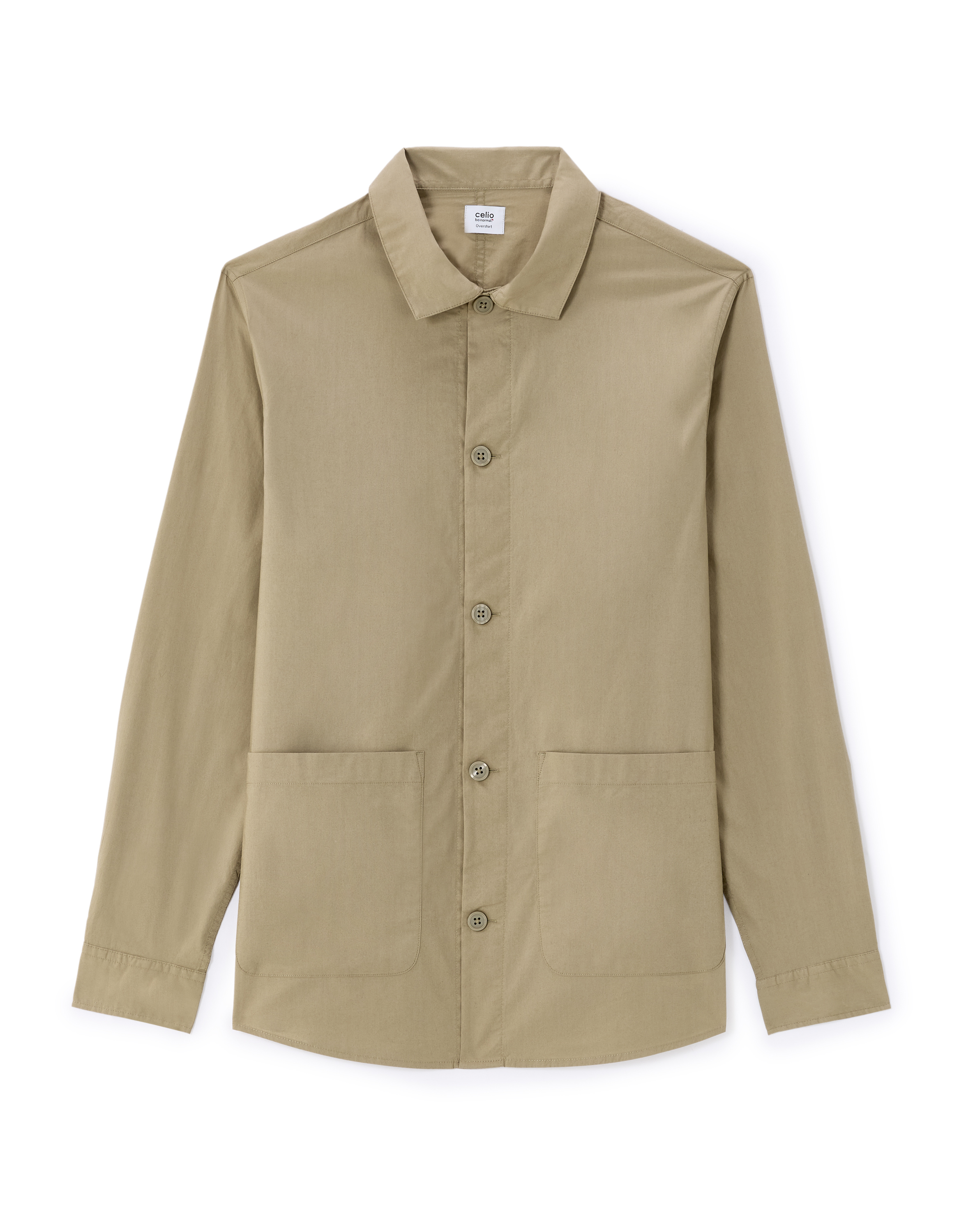 Surchemise 2 poches 100% coton popeline - taupe
