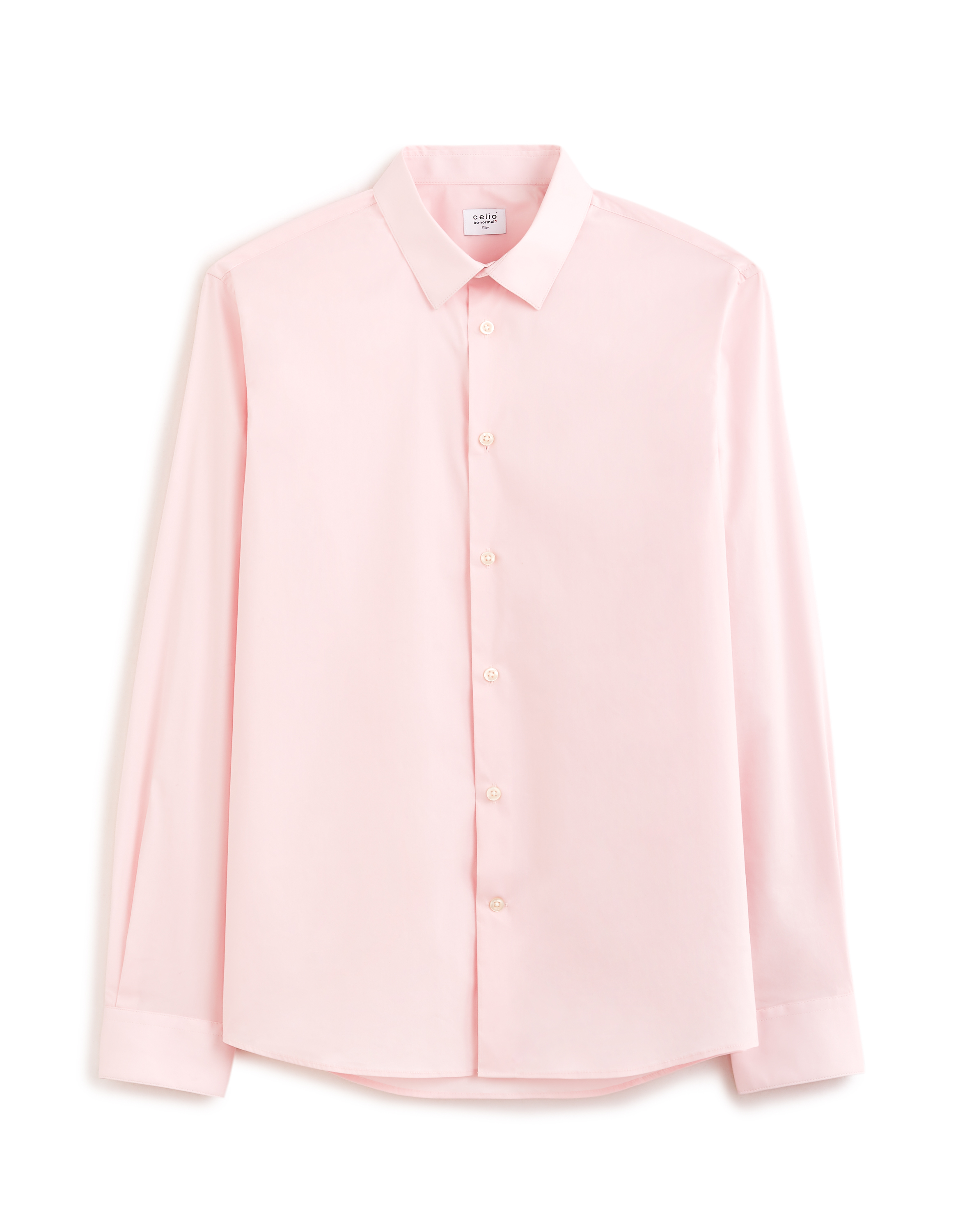 Chemise slim en coton stretch - rose