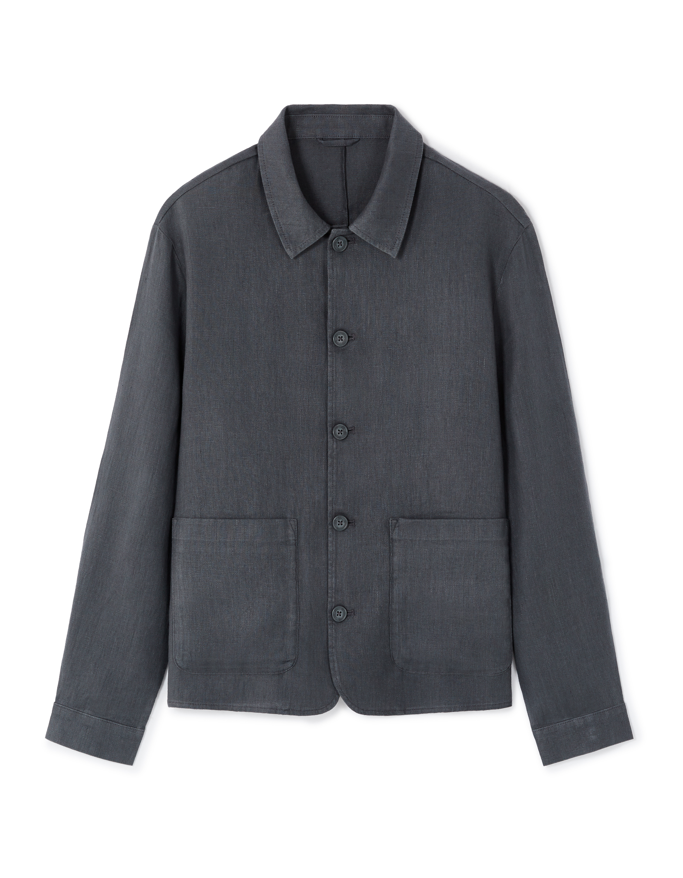 Veste col chemise 100% lin - anthracite