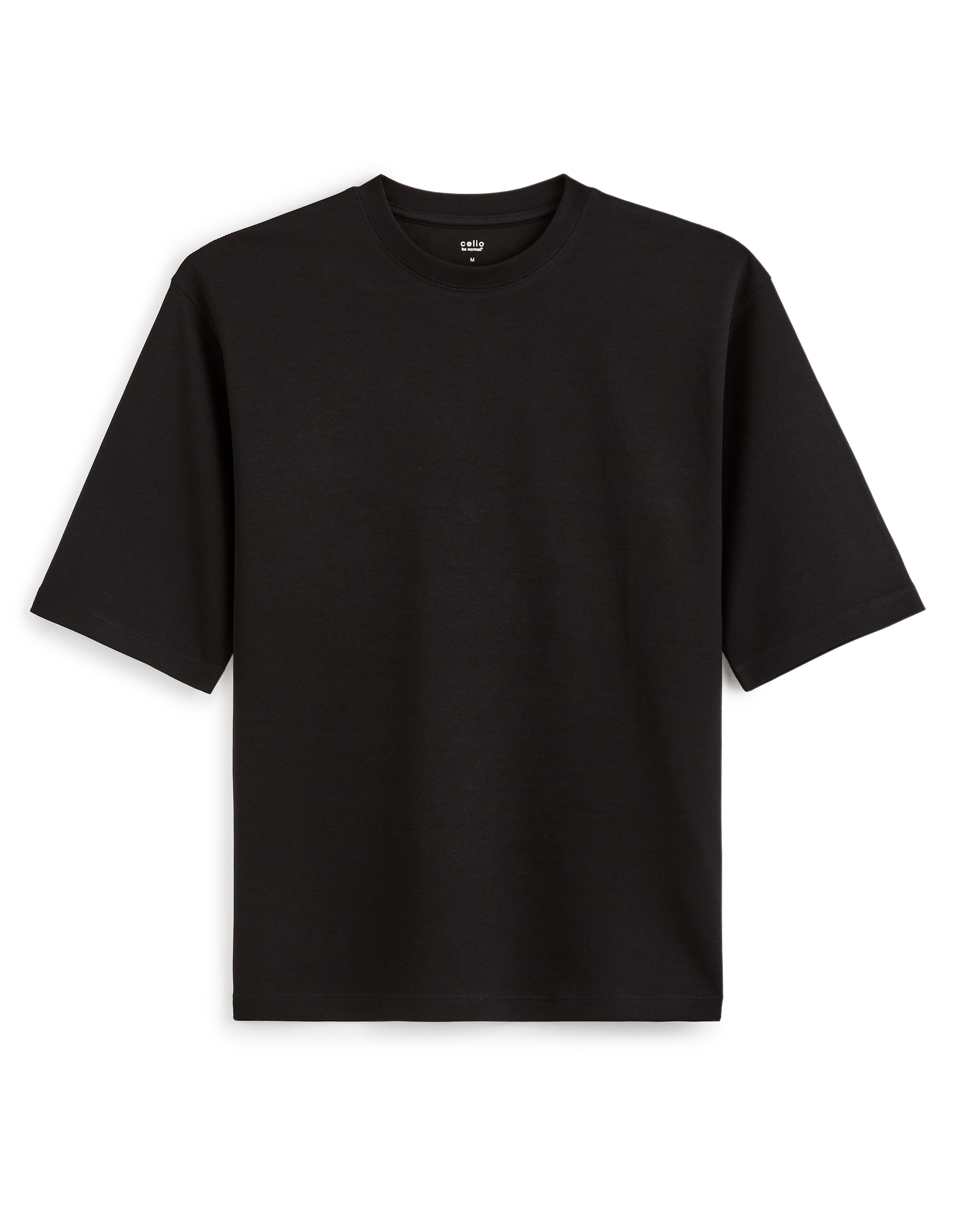 T-shirt oversize col rond - noir