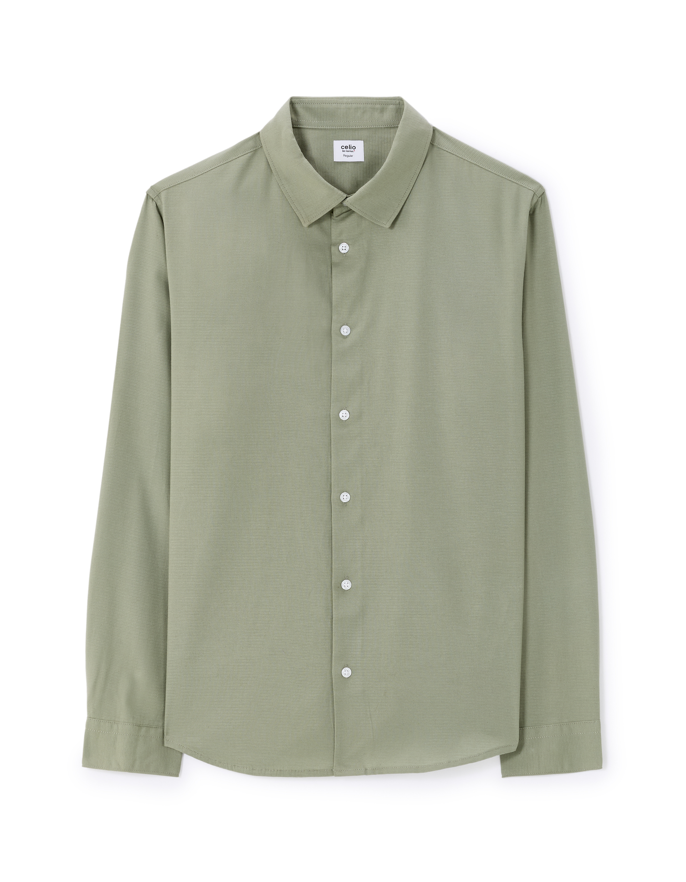 Chemise regular en coton viscose - kaki