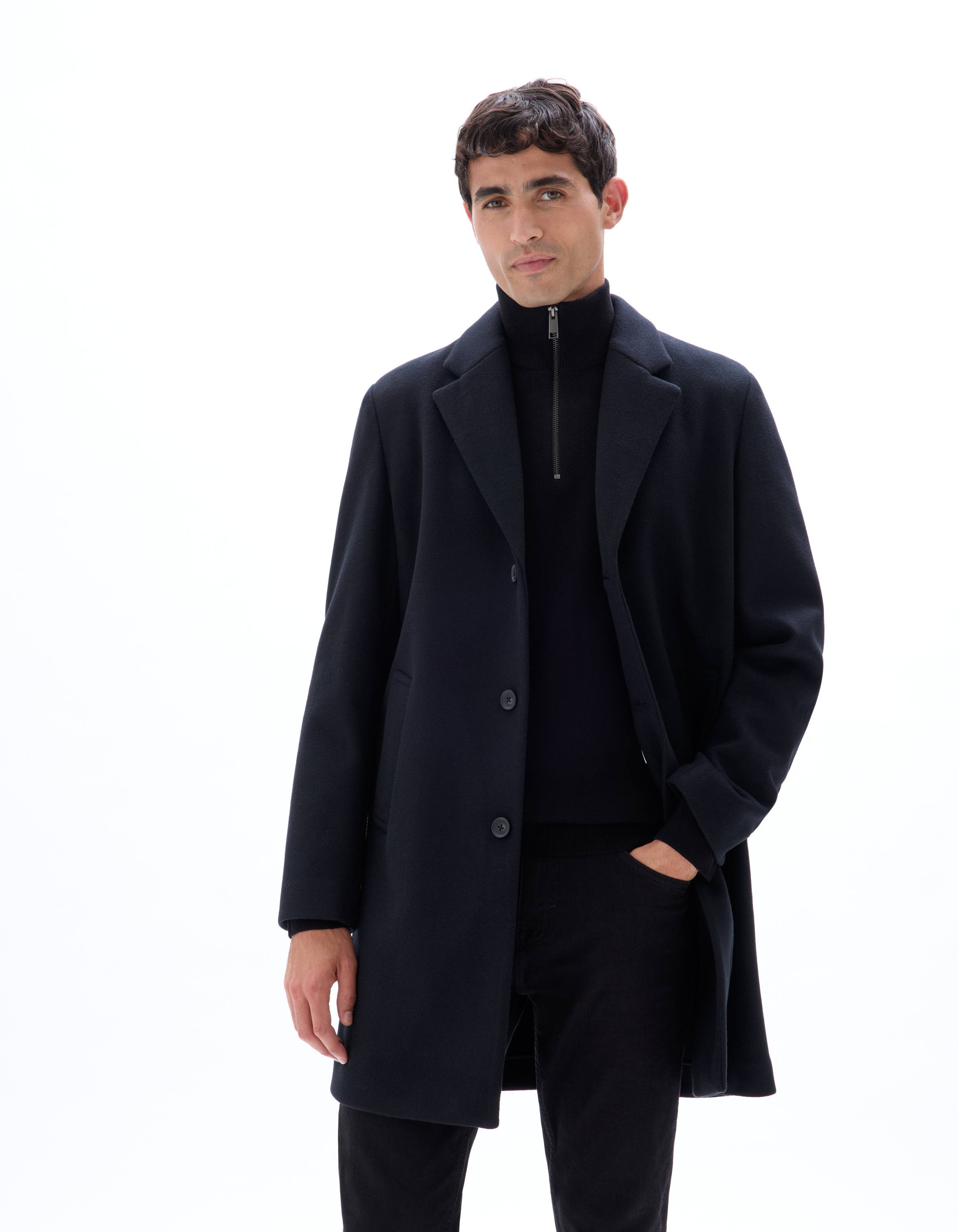 Manteau long non doublé - noir - camaieu - Modalova