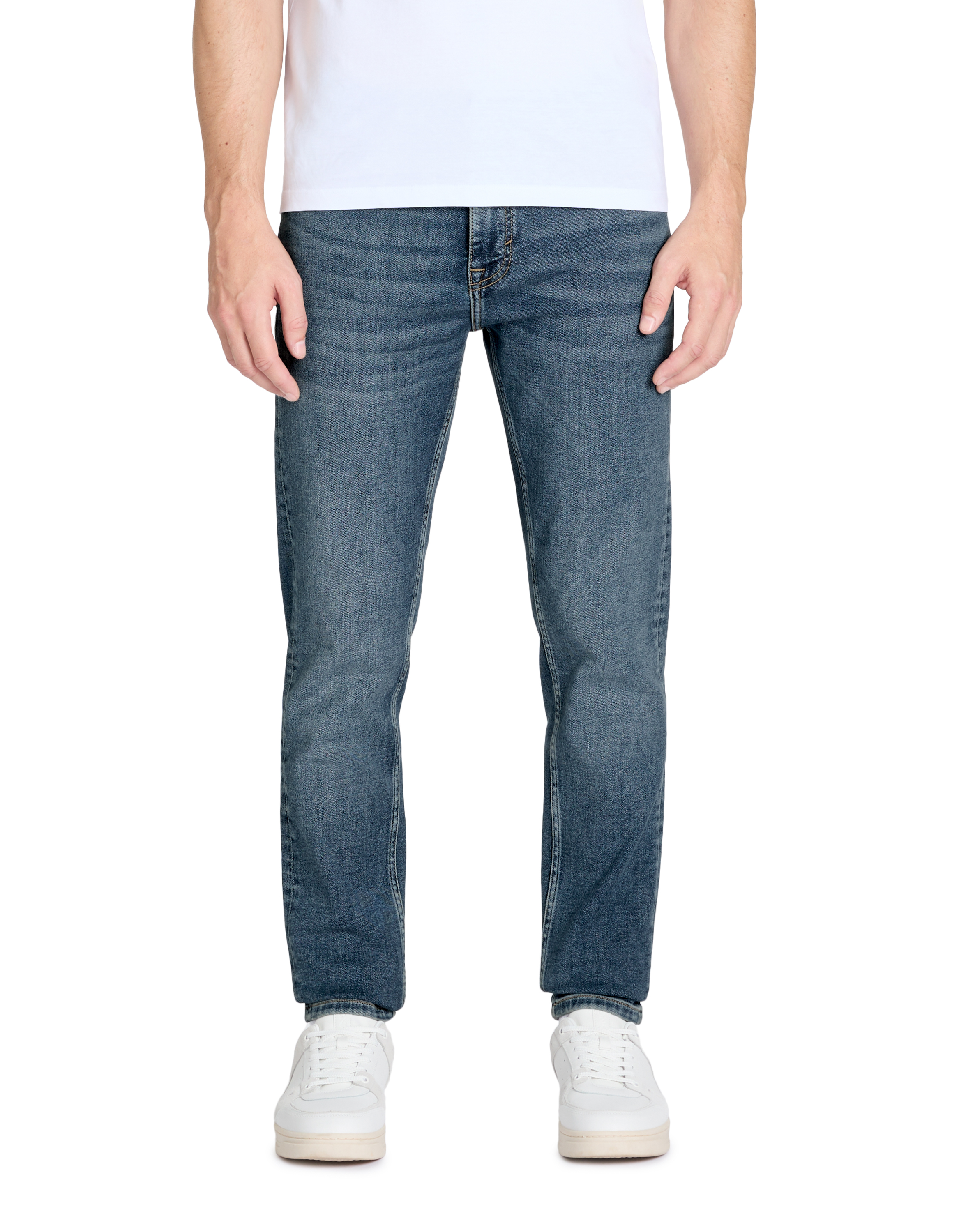 Jean C.25 slim coton stretch 3 longueurs - bleu - camaieu - Modalova