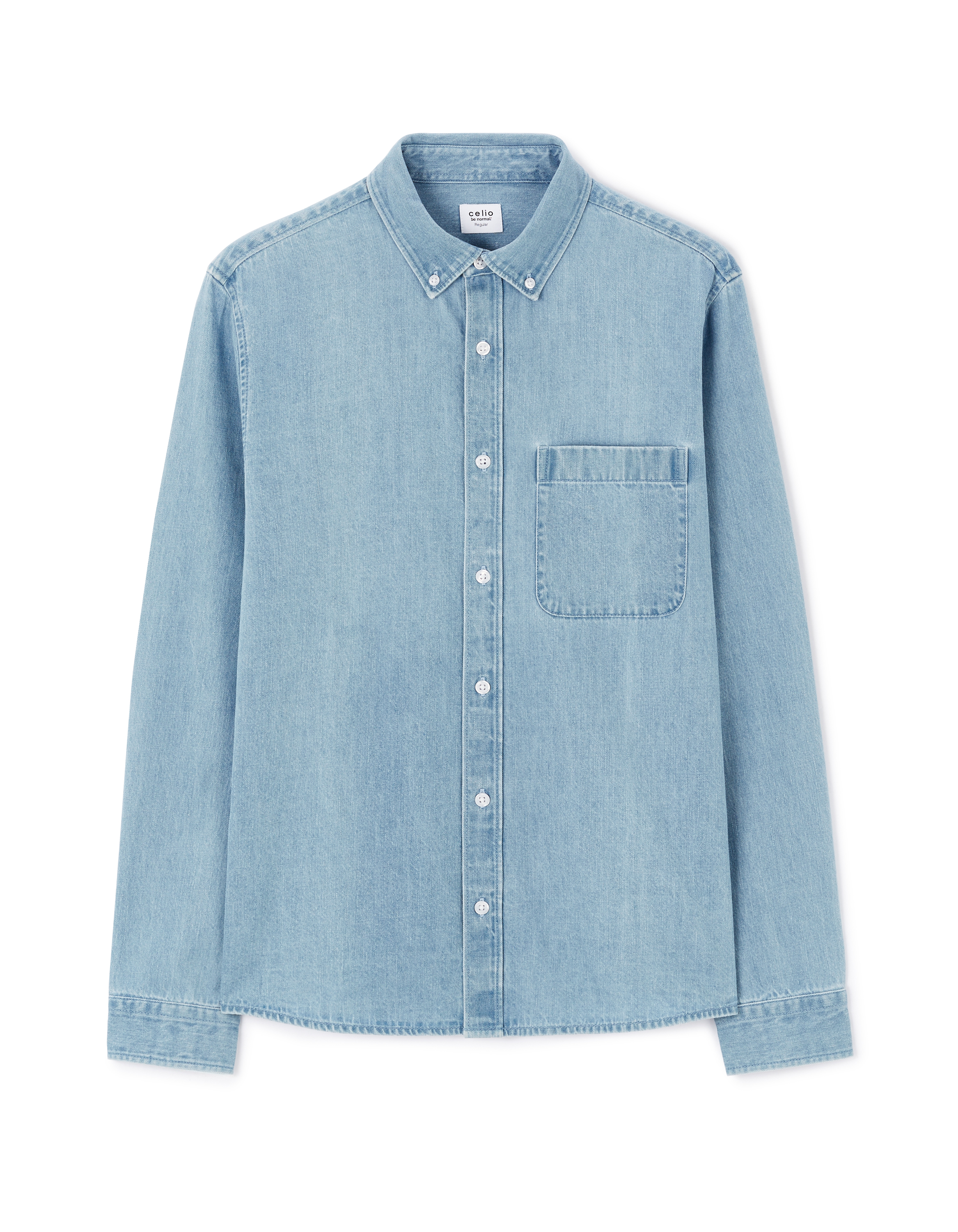Chemise regular en jean 100% coton - bleu