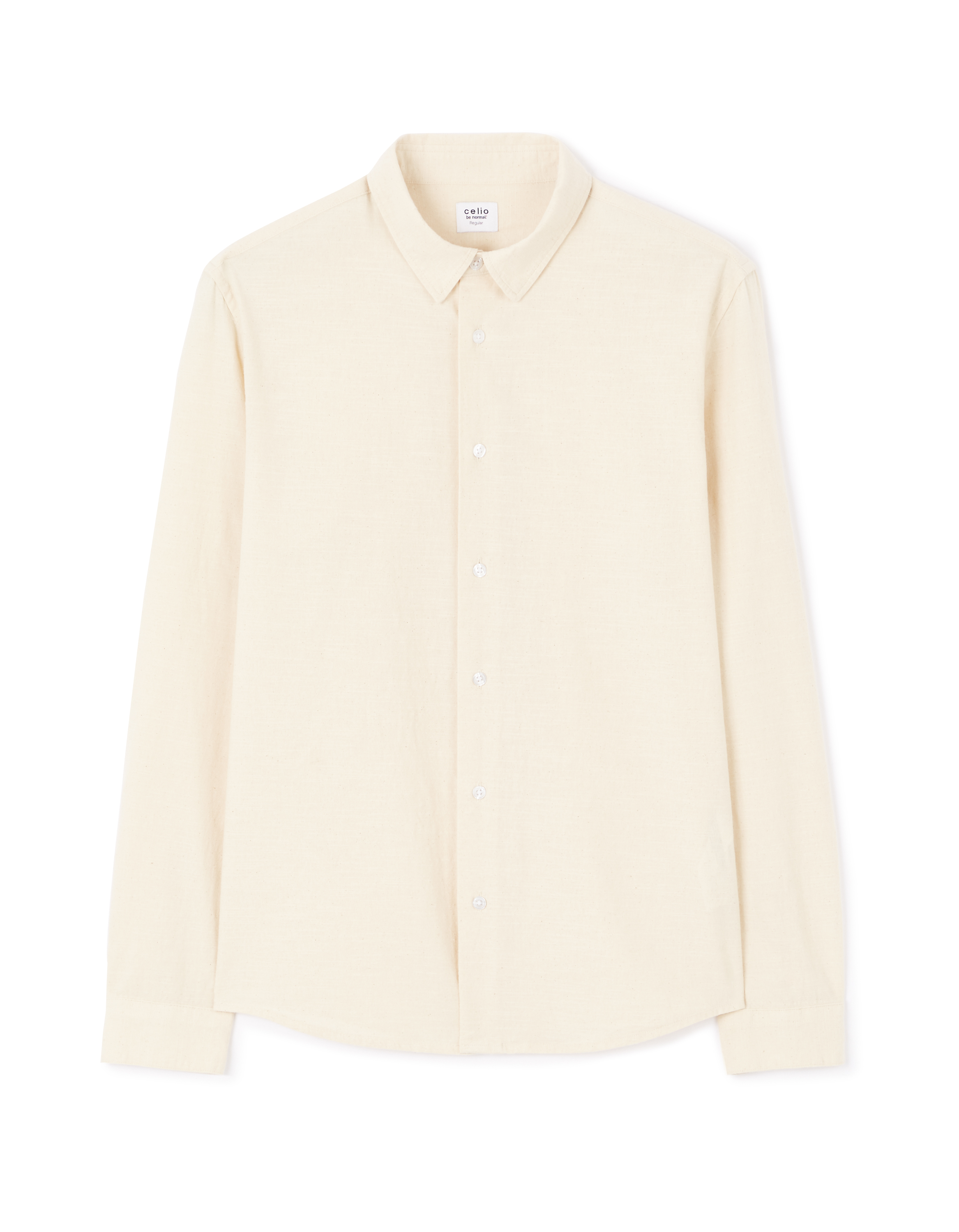 Chemise regular en chambray 100% coton - beige