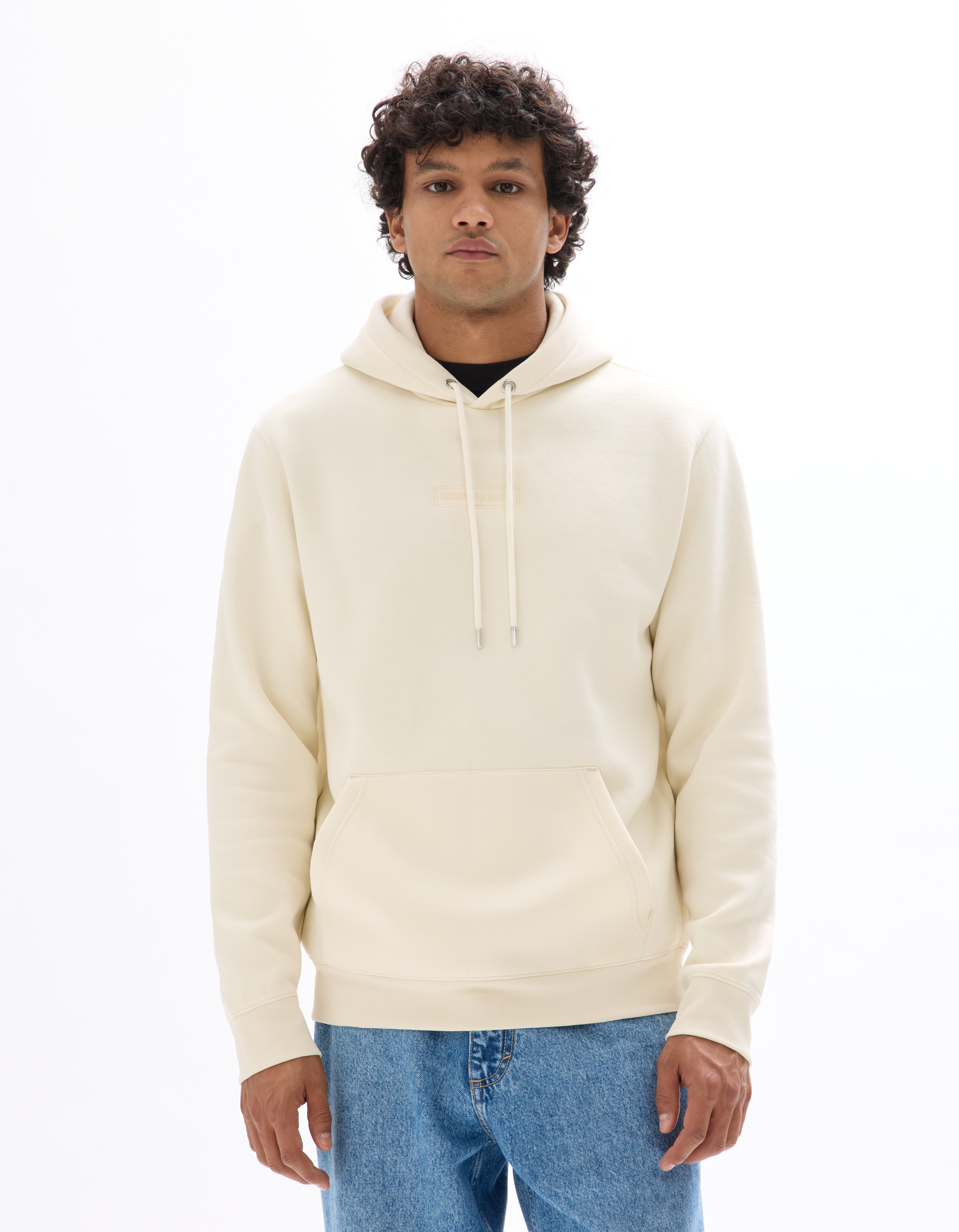 Sweat regular capuche coton mélangé - beige - camaieu - Modalova