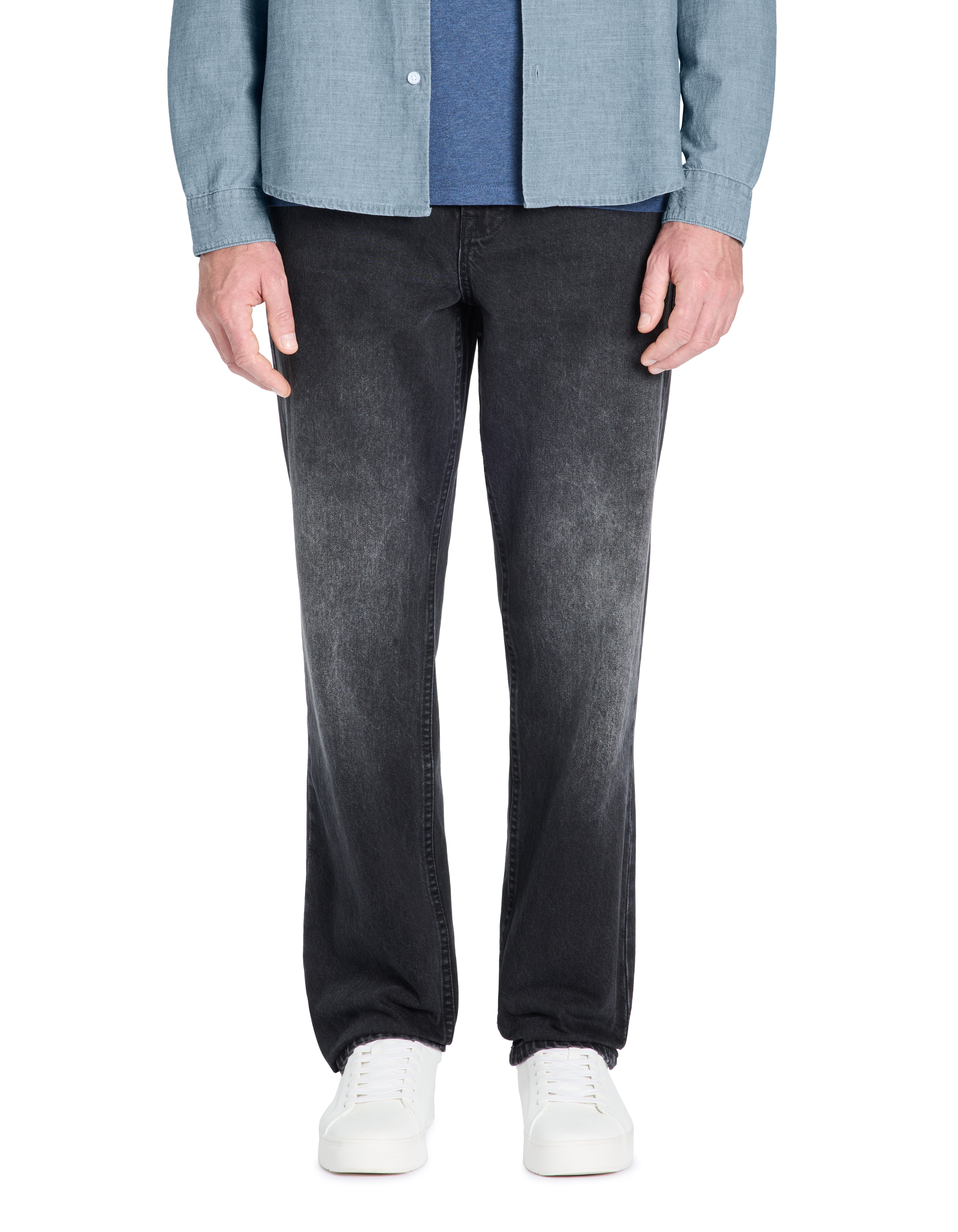 Jean loose 100% coton - noir - camaieu - Modalova