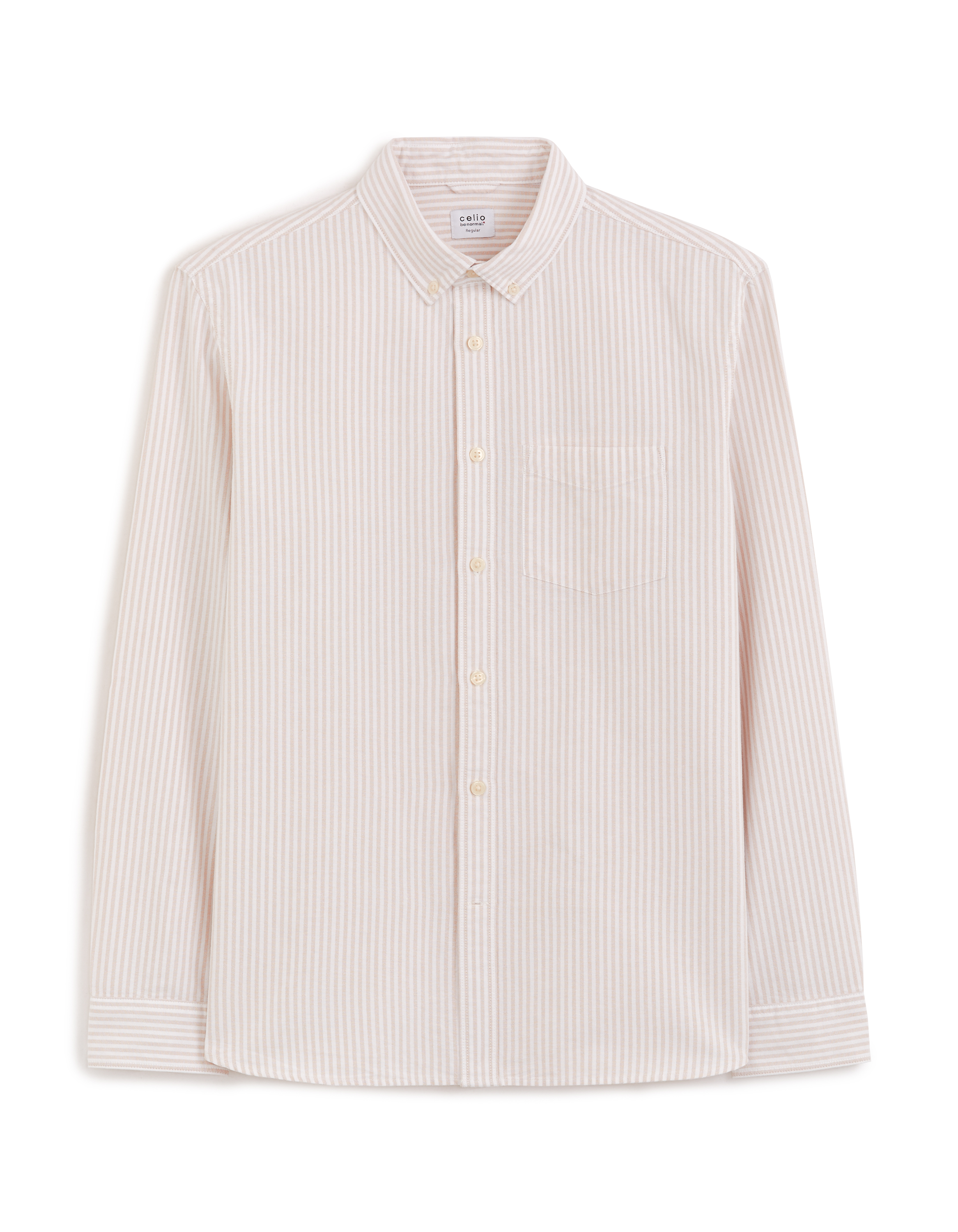 Chemise regular en coton oxford - beige