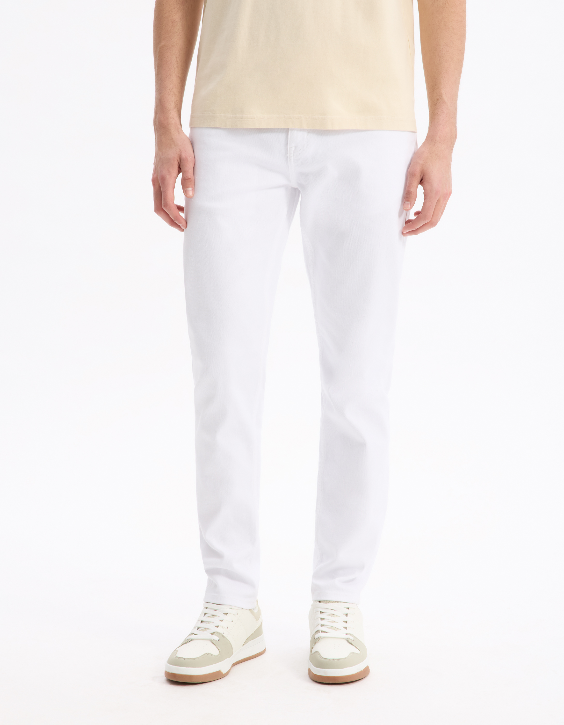 Jean slim coton stretch - blanc - camaieu - Modalova