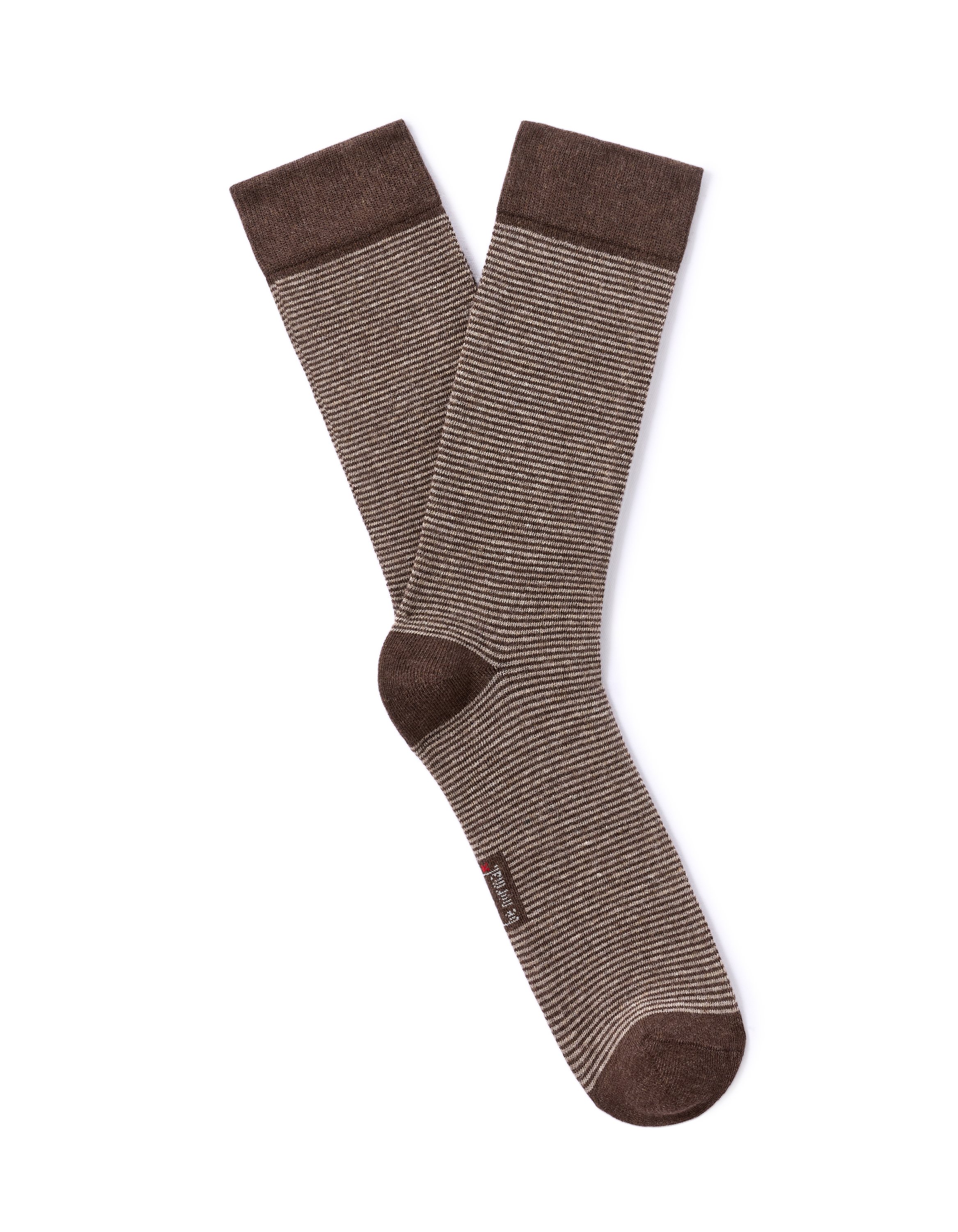 Chaussettes hautes à rayures - marron
