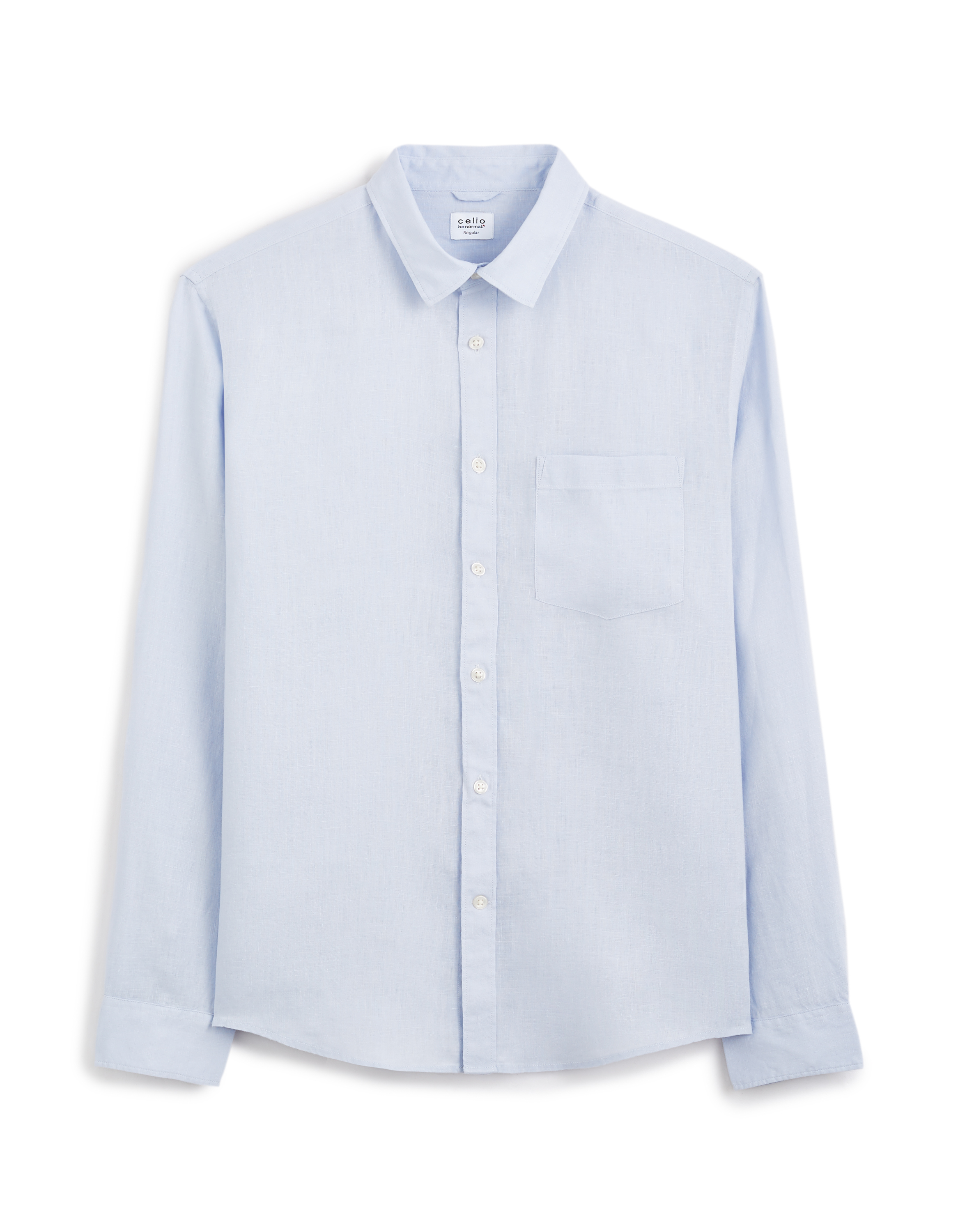 Chemise regular 100% lin - bleu ciel