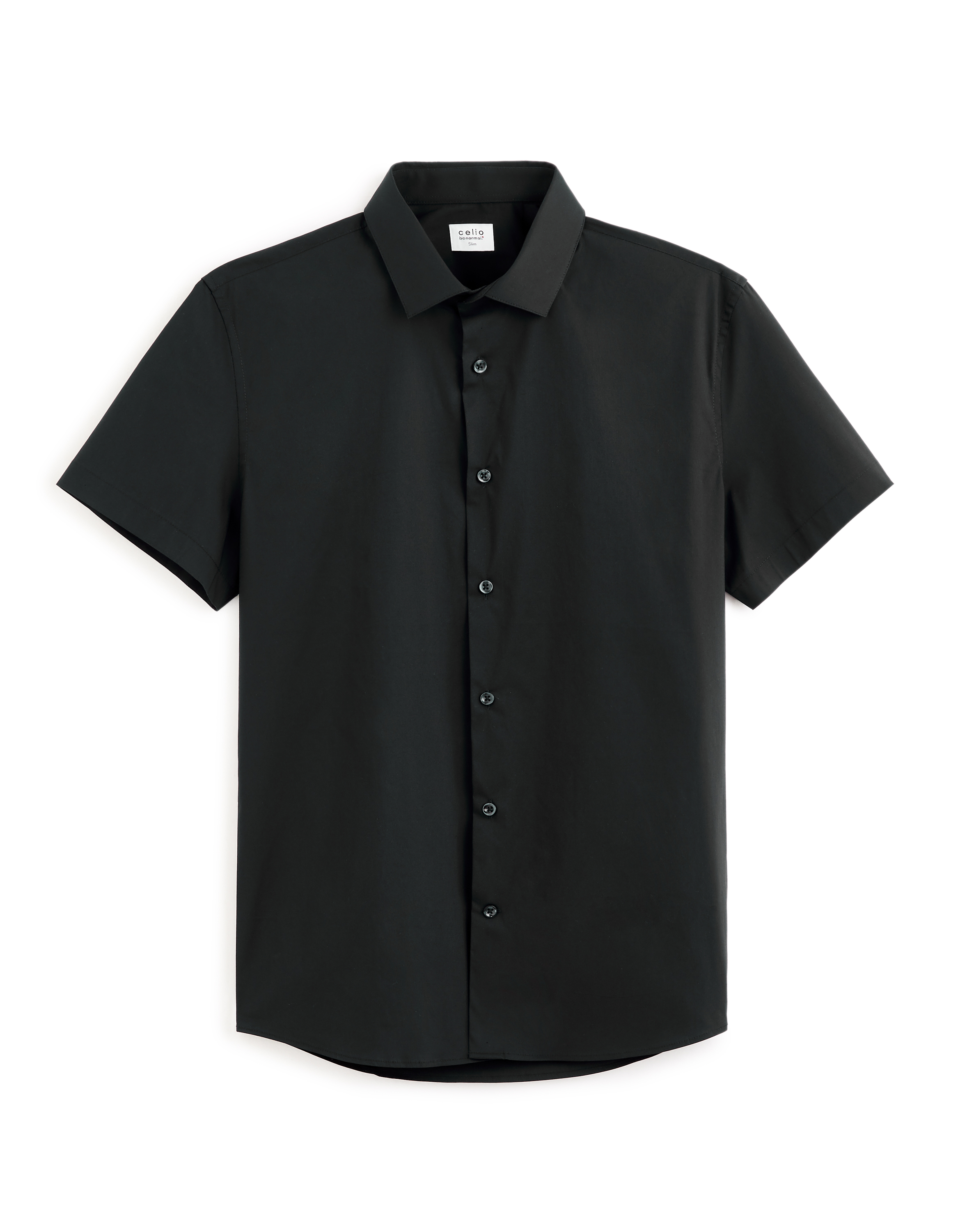 Chemisette slim en coton stretch - noir