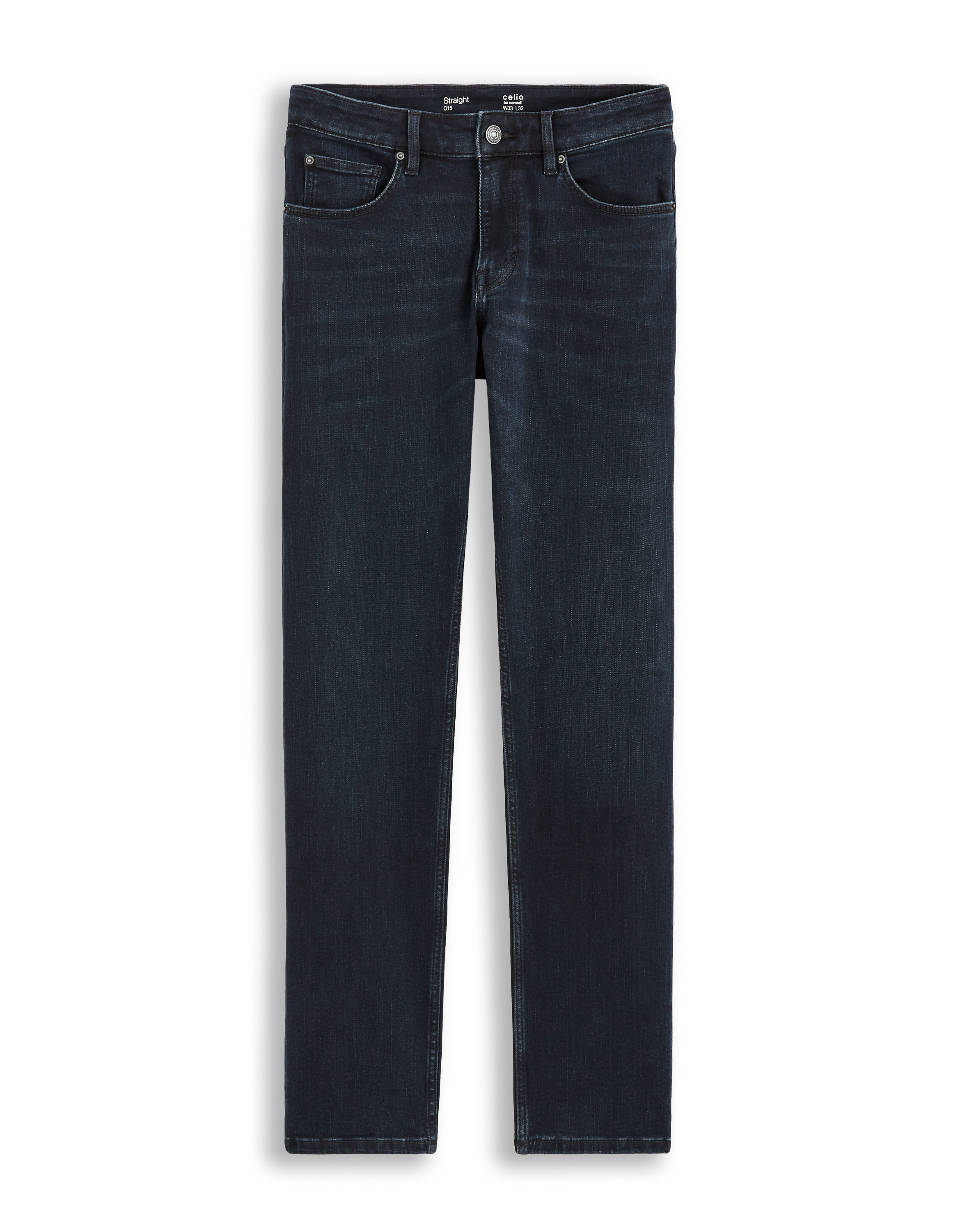 Jean C.15 straight coton stretch 3 longueurs - marine