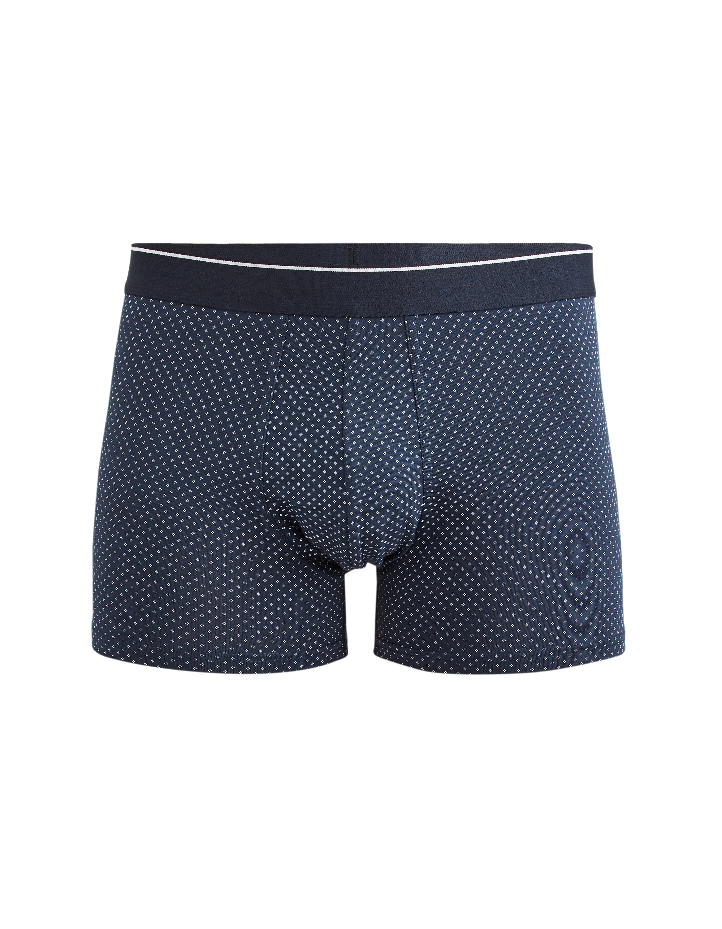 Boxer en coton stretch imprimé - marine
