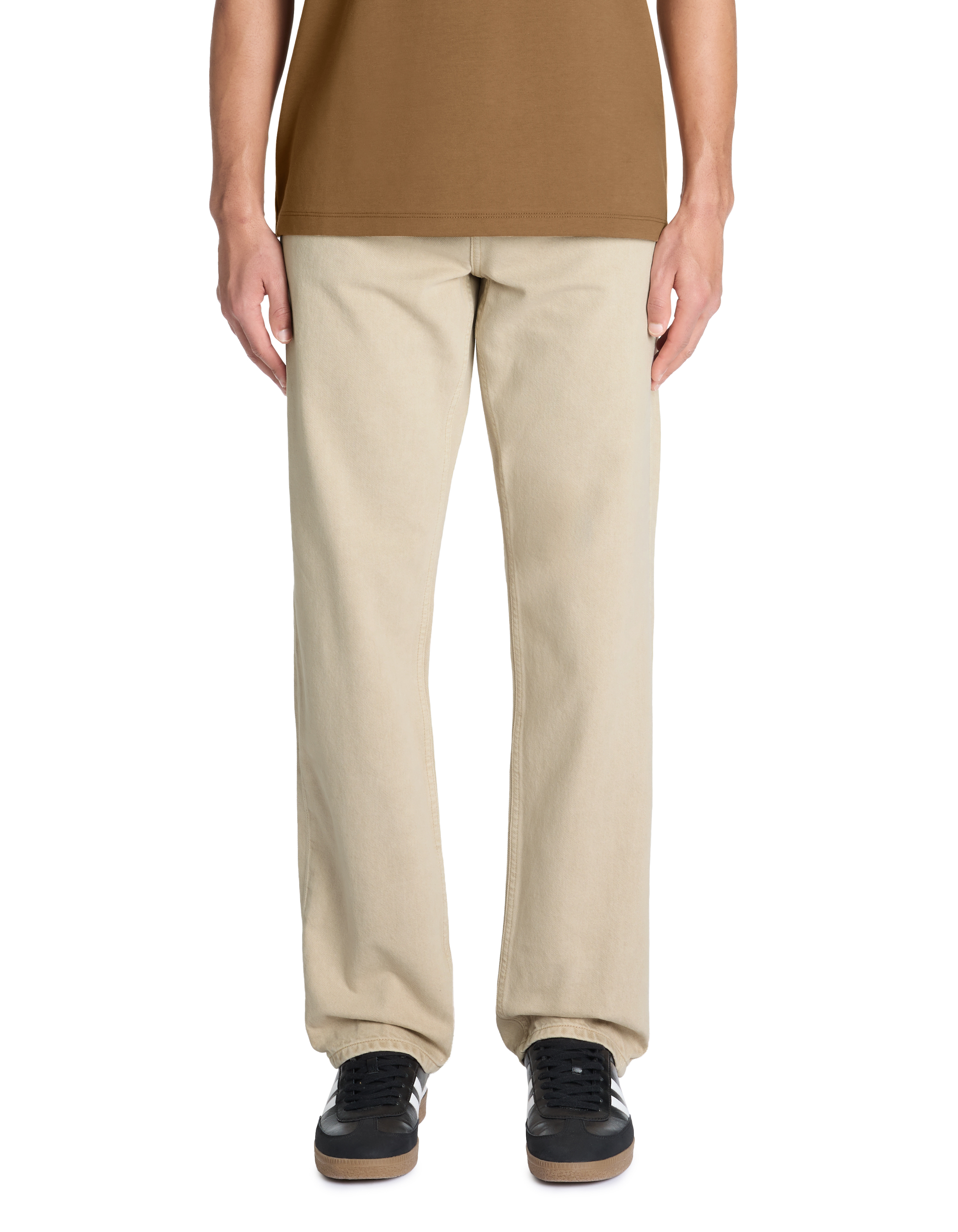 Jean loose 100% coton - beige - camaieu - Modalova