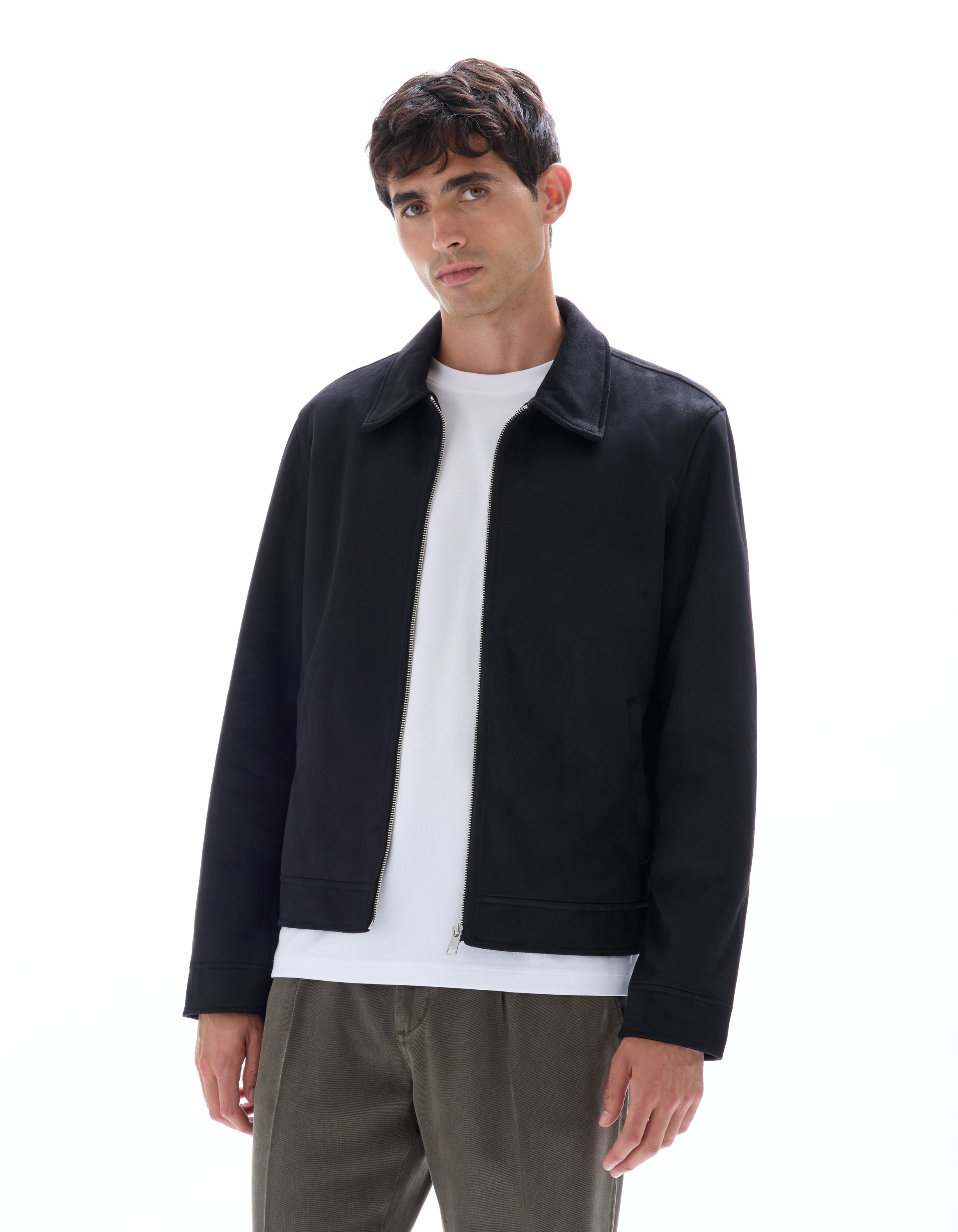 Blouson faux daim - noir - camaieu - Modalova