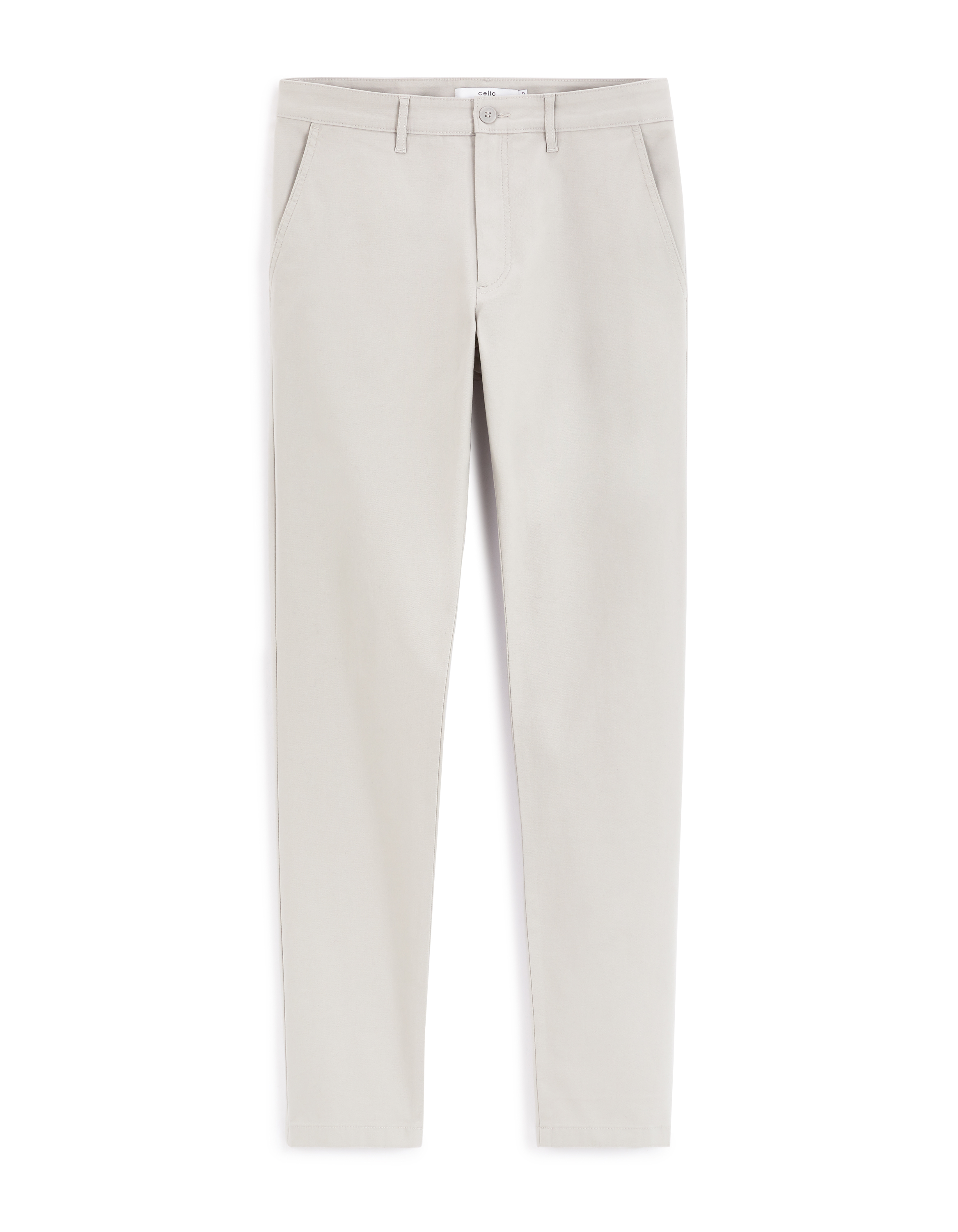 Pantalon chino slim en coton stretch - gris