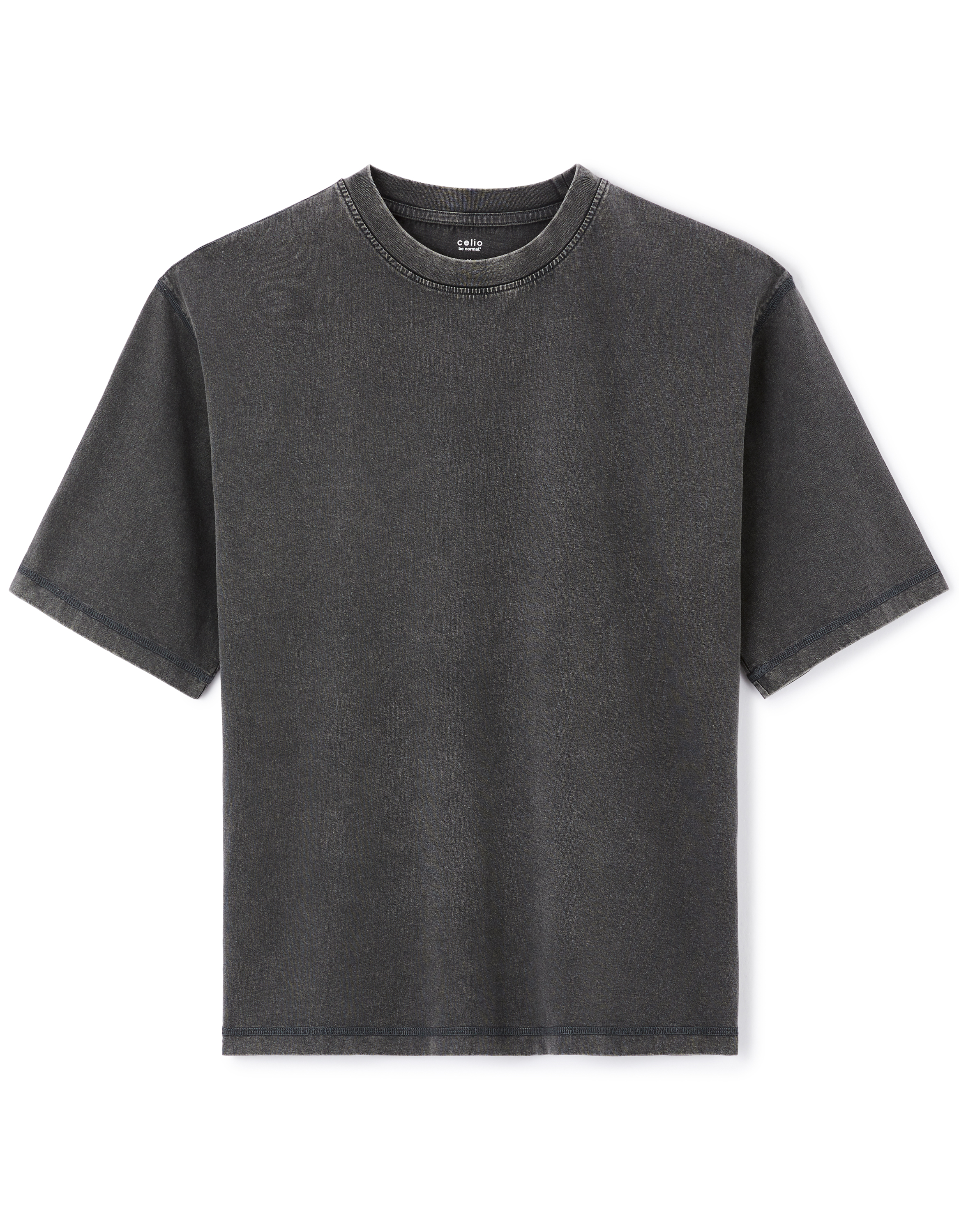 T-shirt oversize col rond 100% coton - noir
