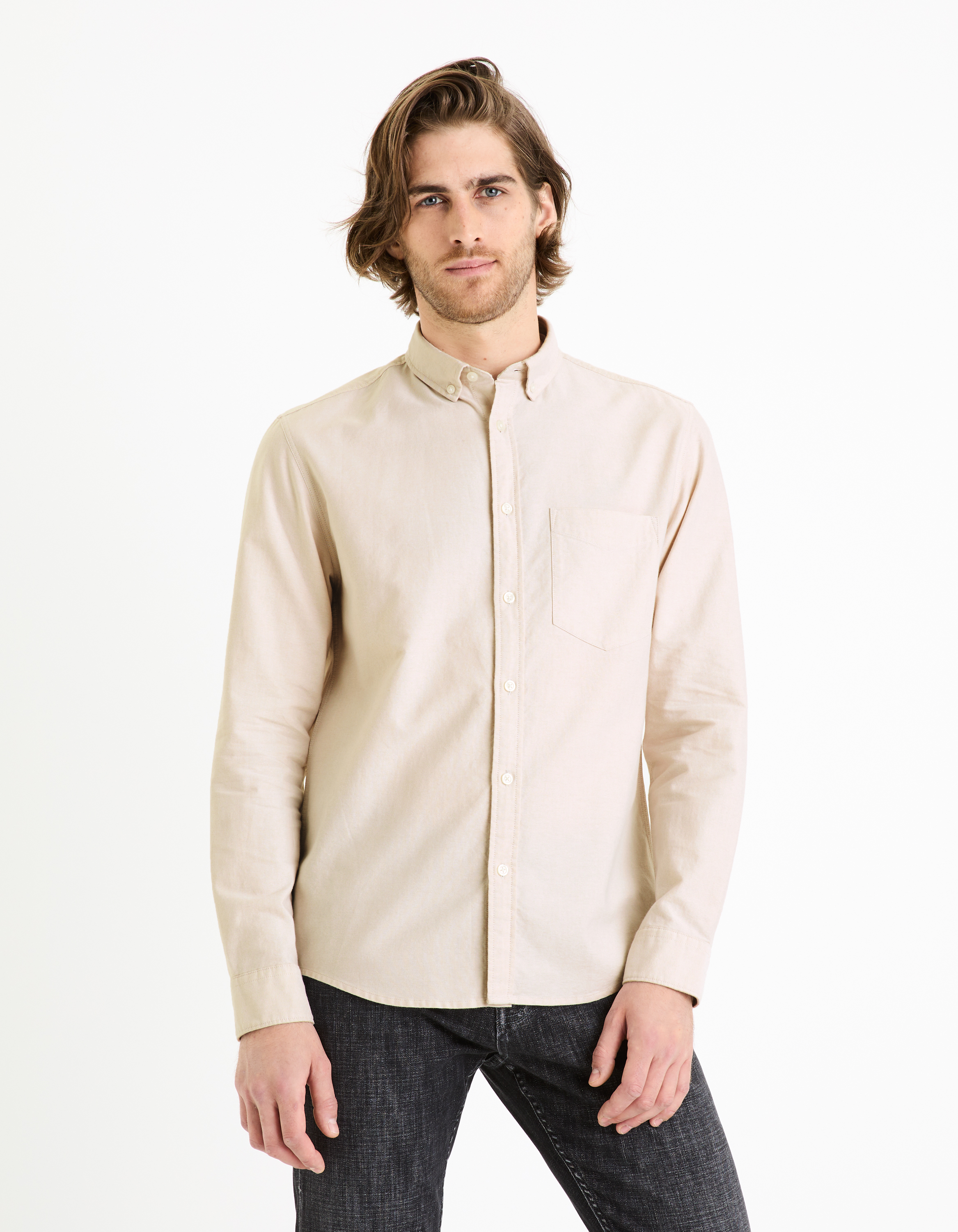 Chemise regular 100% coton oxford - camaieu - Modalova