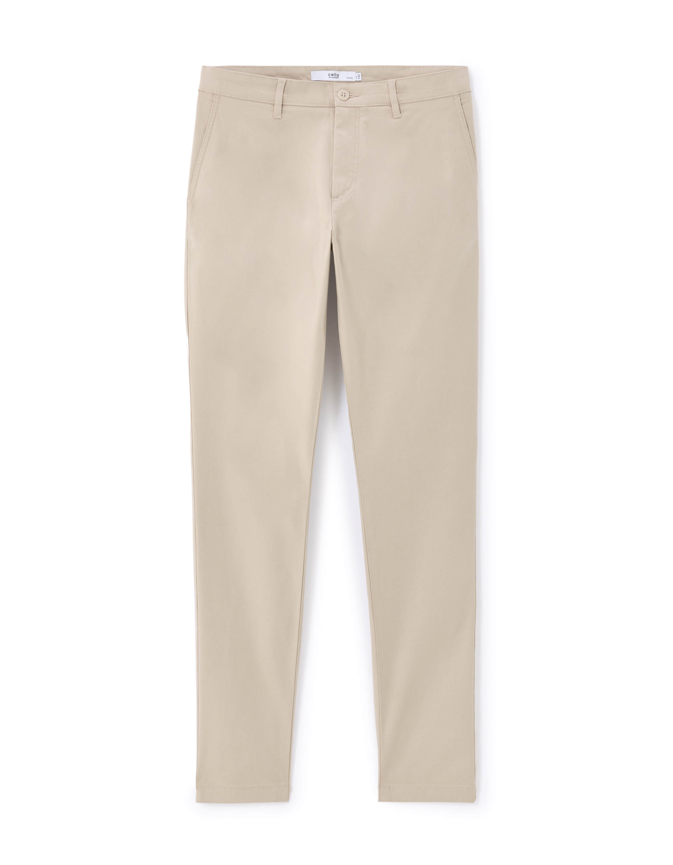 Pantalon skinny en coton stretch - beige