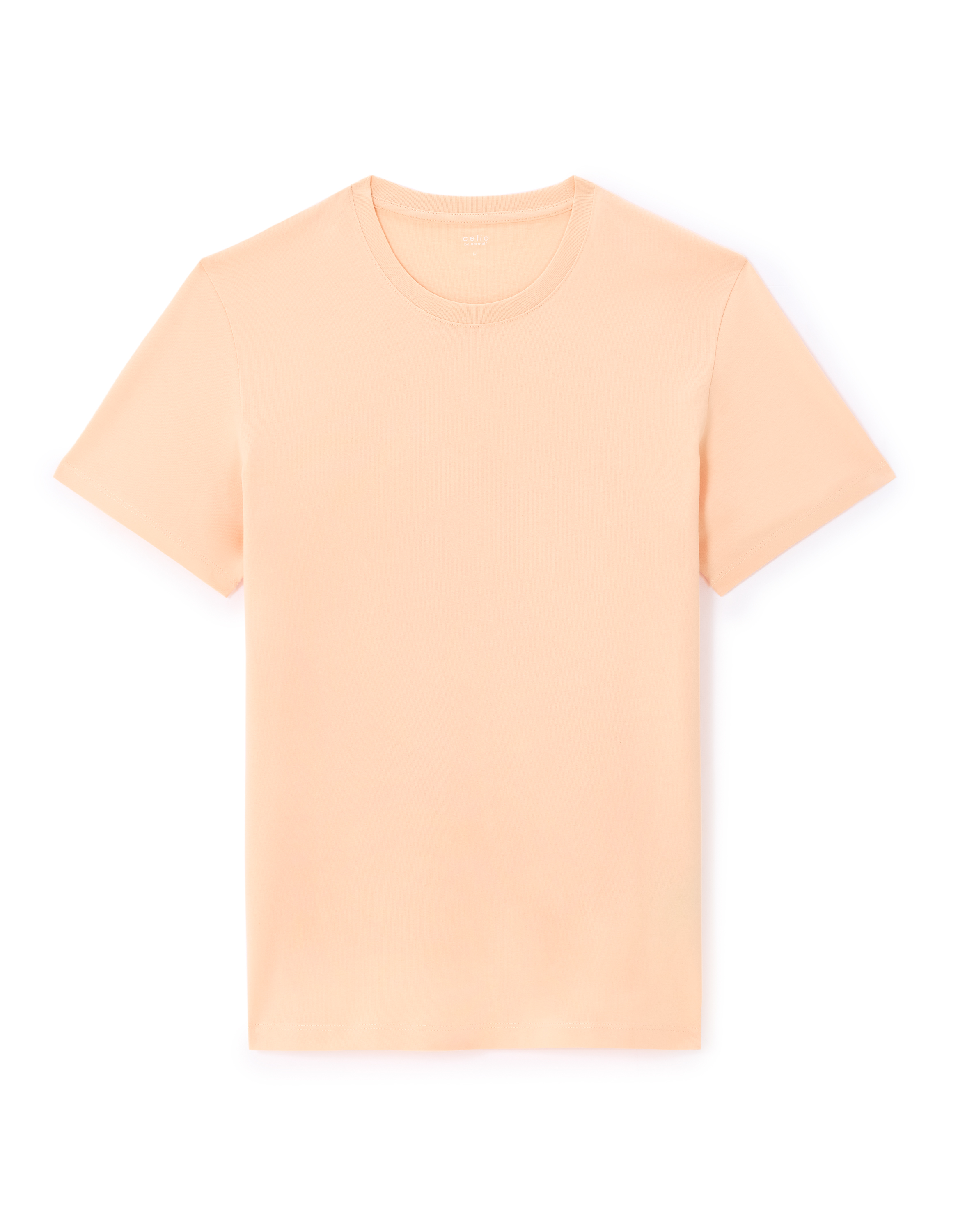T-shirt straight col rond 100% coton - orange