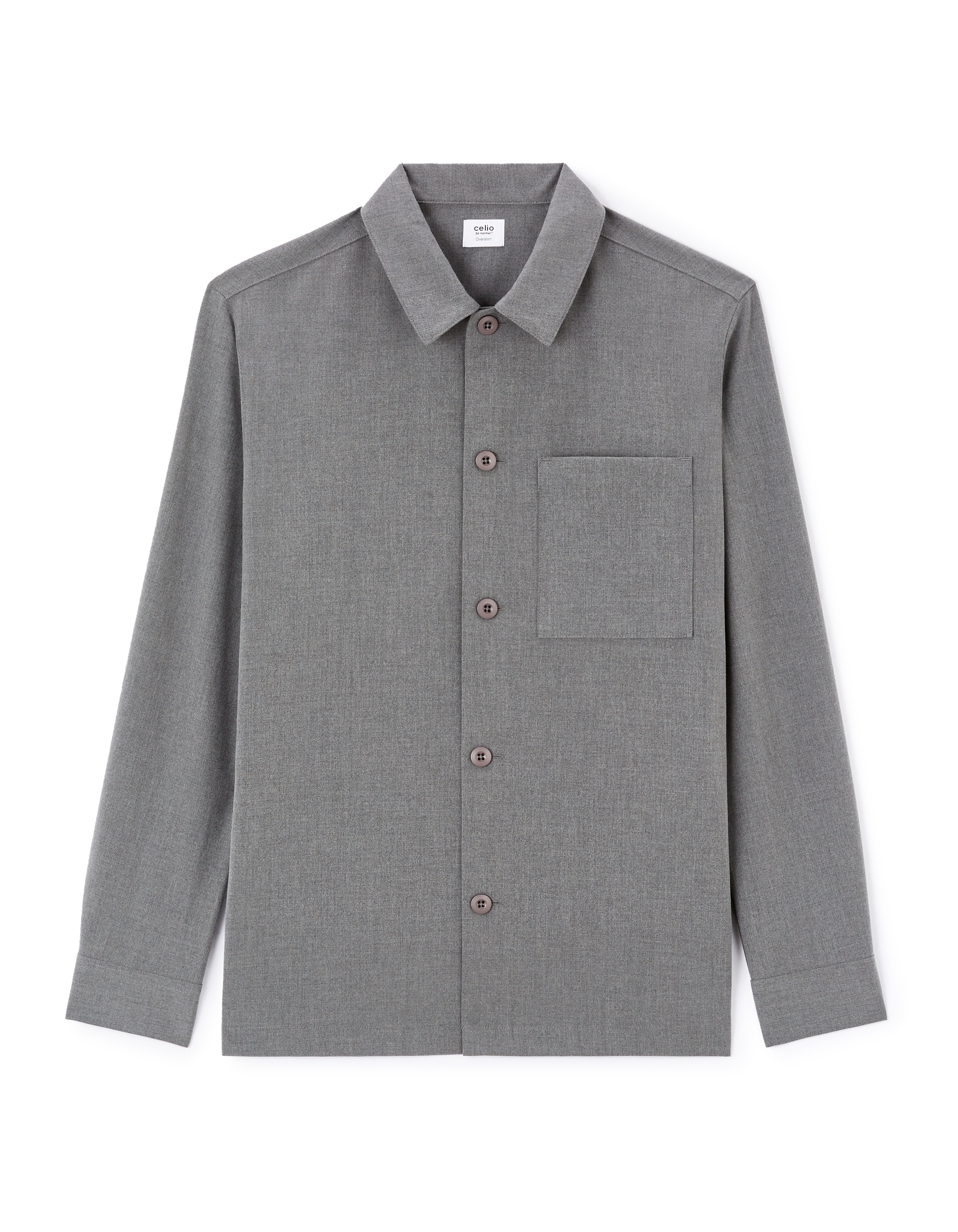 Surchemise stretch 1 poche - gris