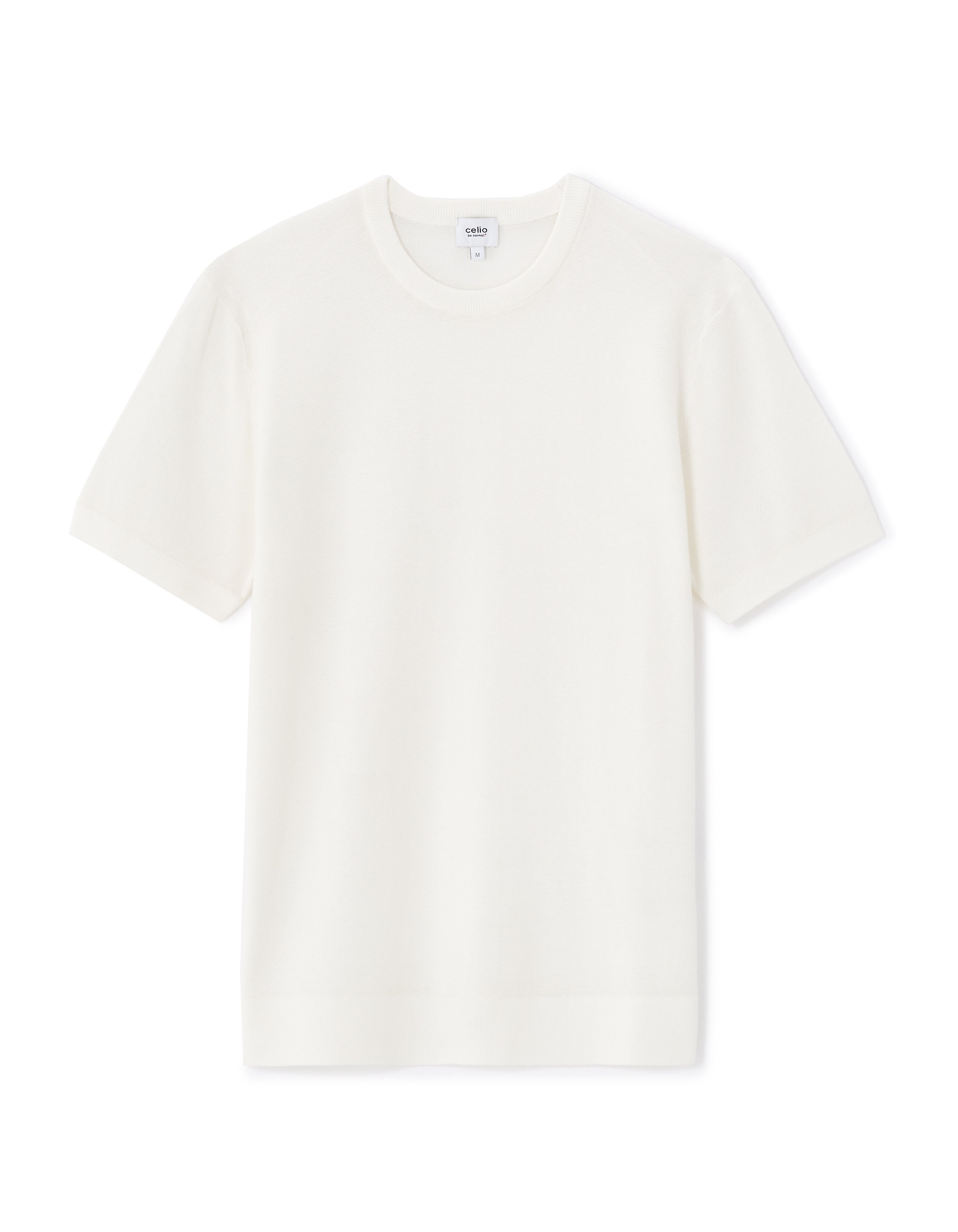 T-shirt straight col rond 100% coton - beige