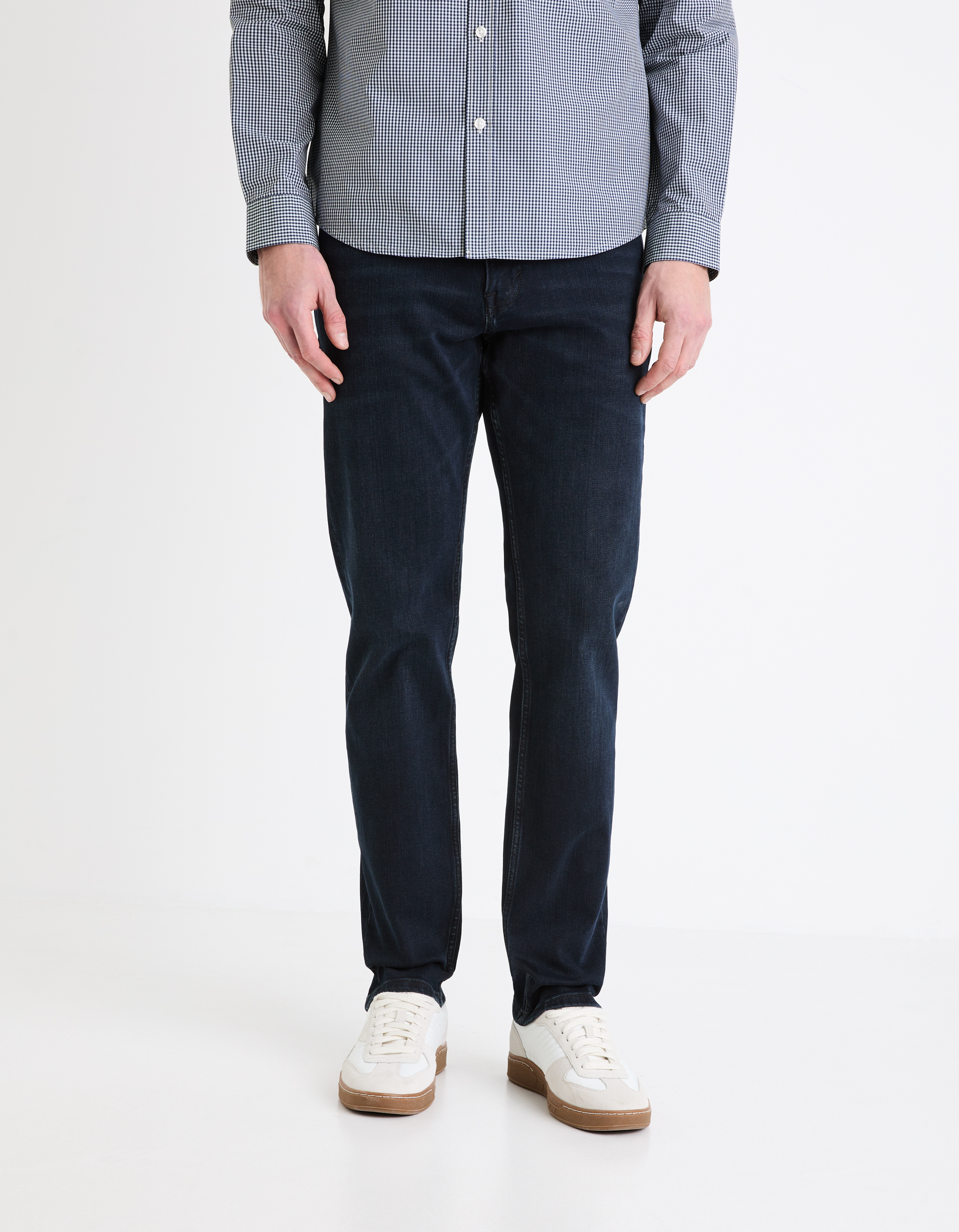 Jean C.15 straight coton stretch 3 longueurs - marine - camaieu - Modalova