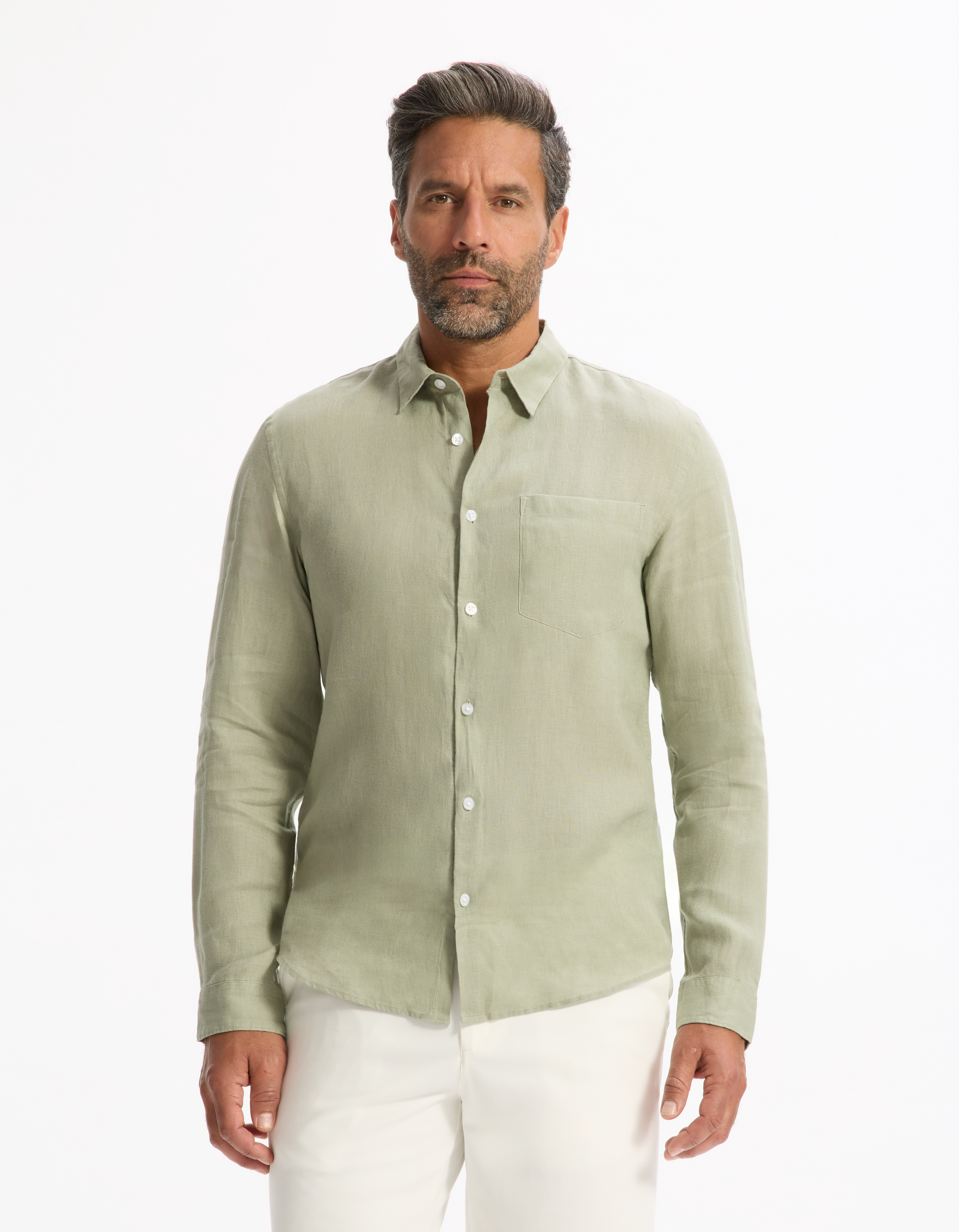 Chemise regular casual 100% lin - camaieu - Modalova