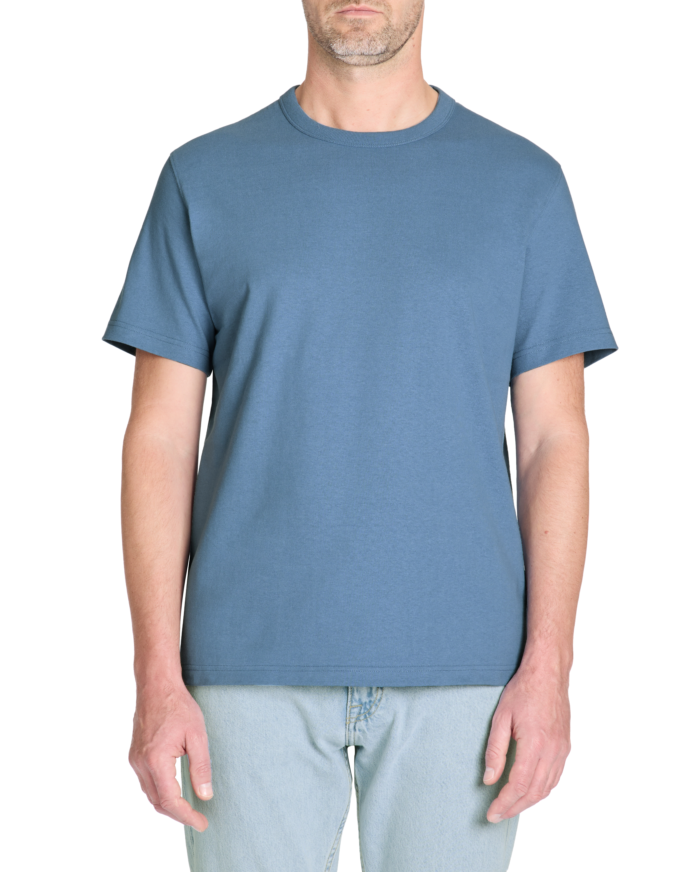 T-shirt boxy col rond 100% coton - marine - camaieu - Modalova