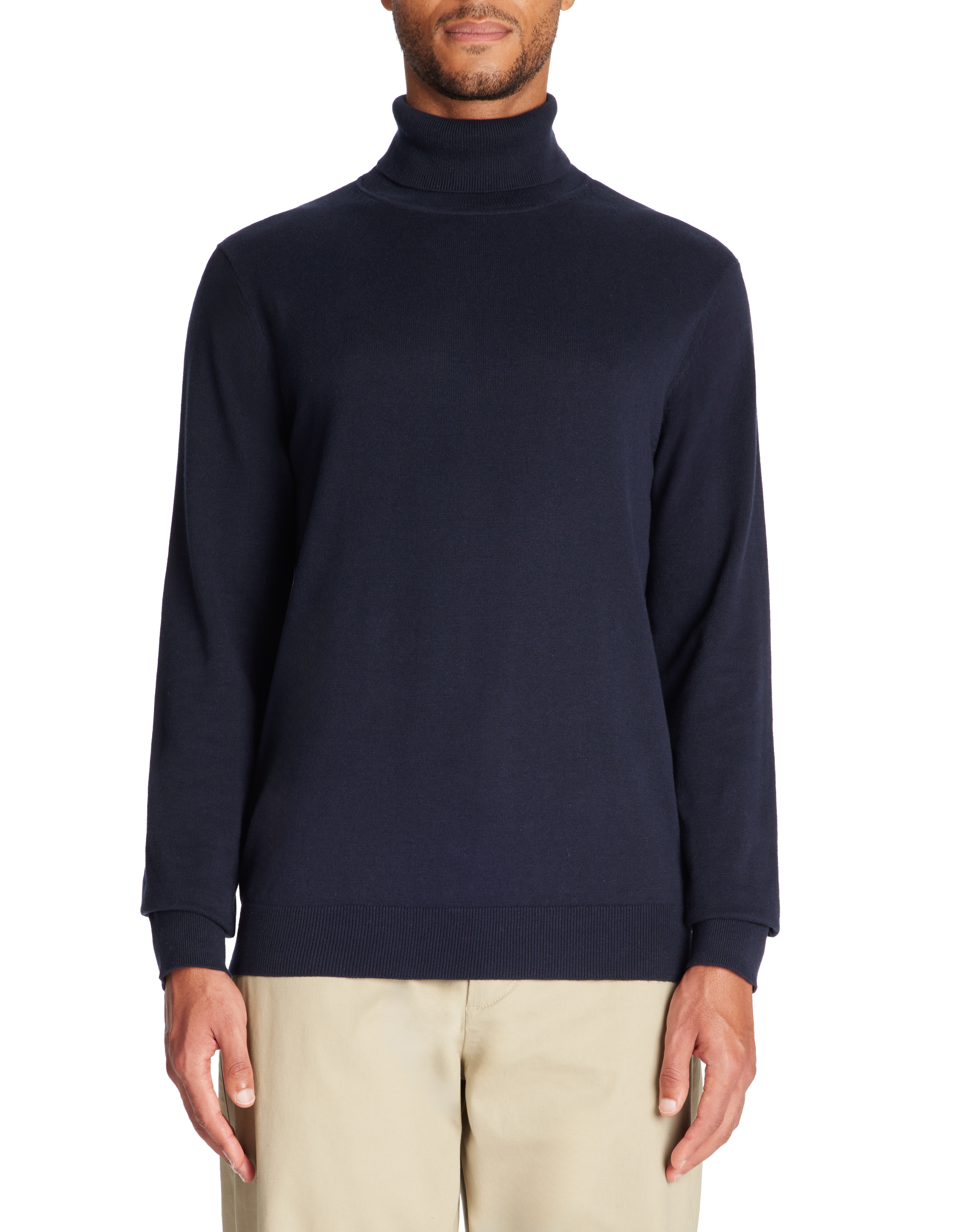 Pull col roulé 100% coton - marine - camaieu - Modalova