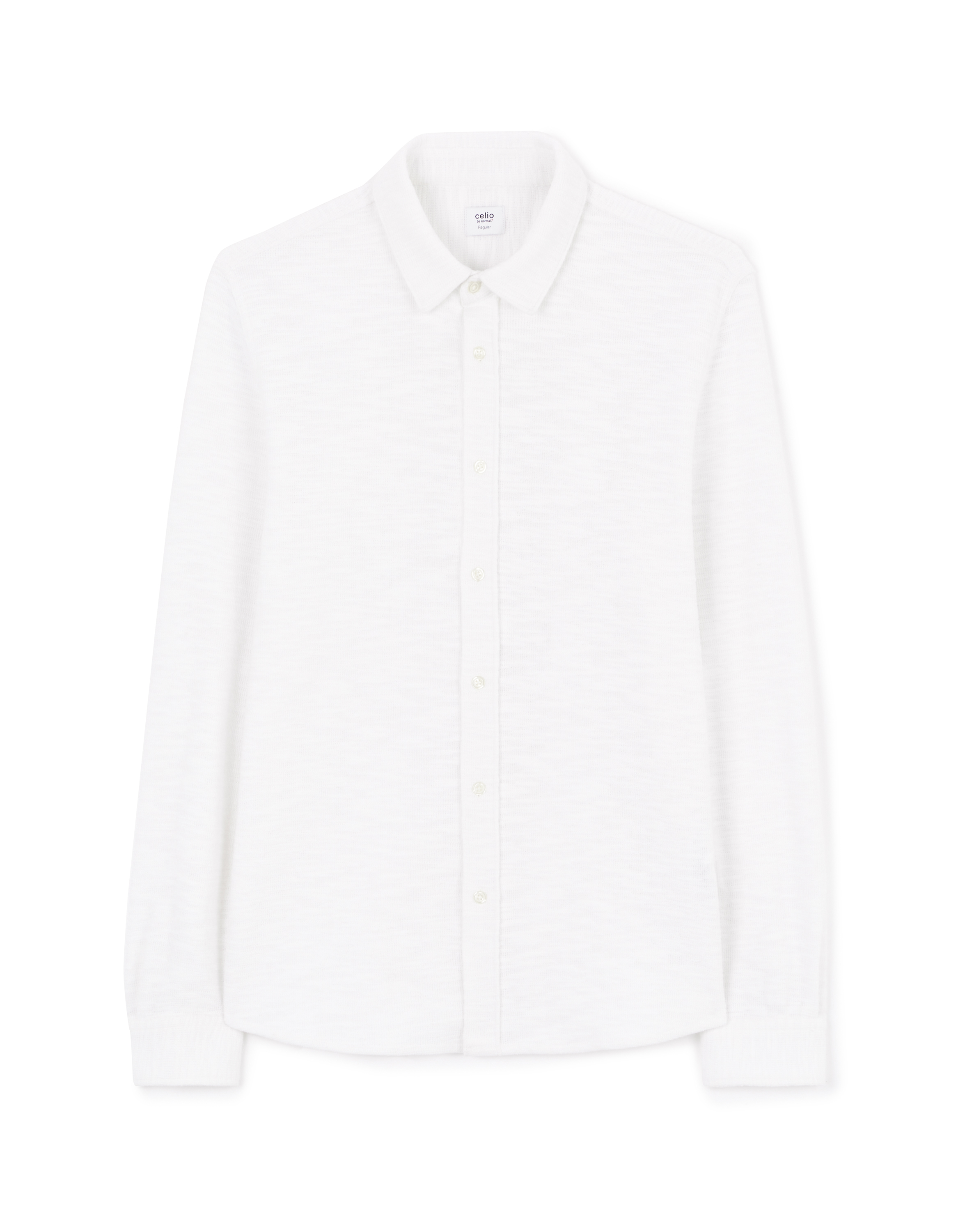 Chemise regular à bouclette coton mélangé - blanc