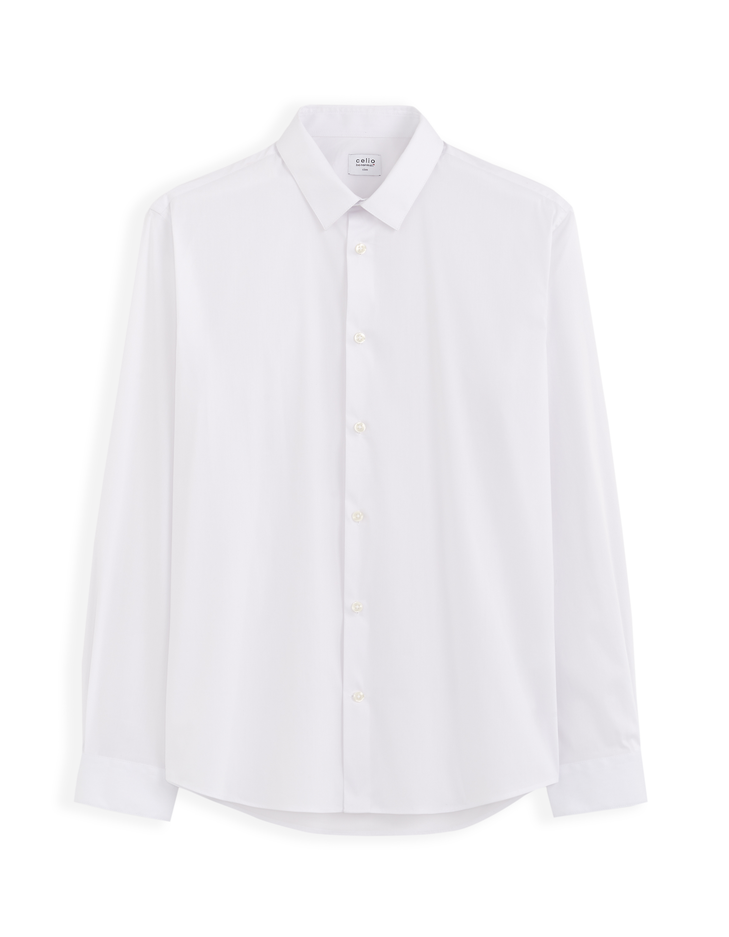 Chemise slim en coton stretch - blanc