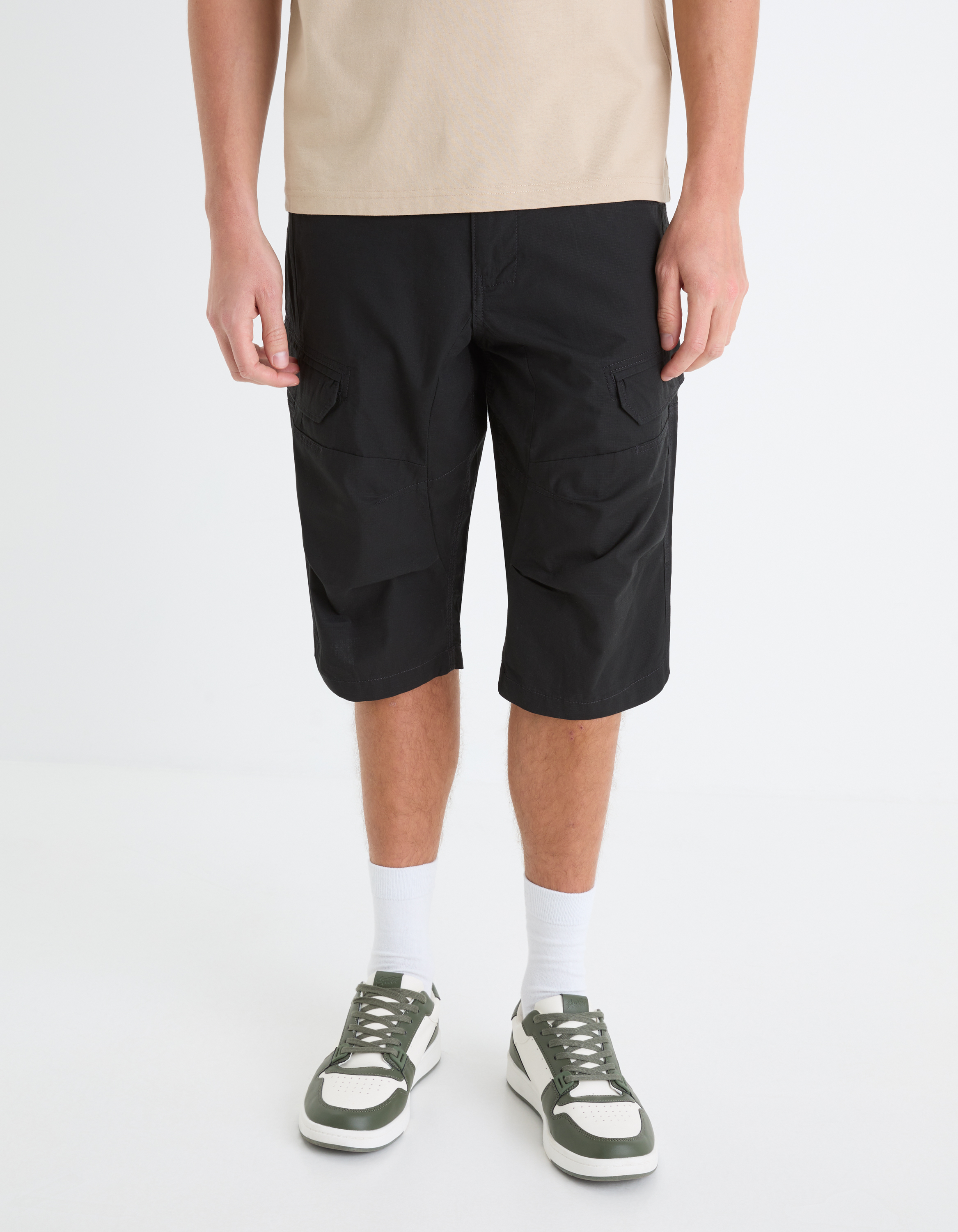 Bermuda cargo 100% coton - noir - camaieu - Modalova