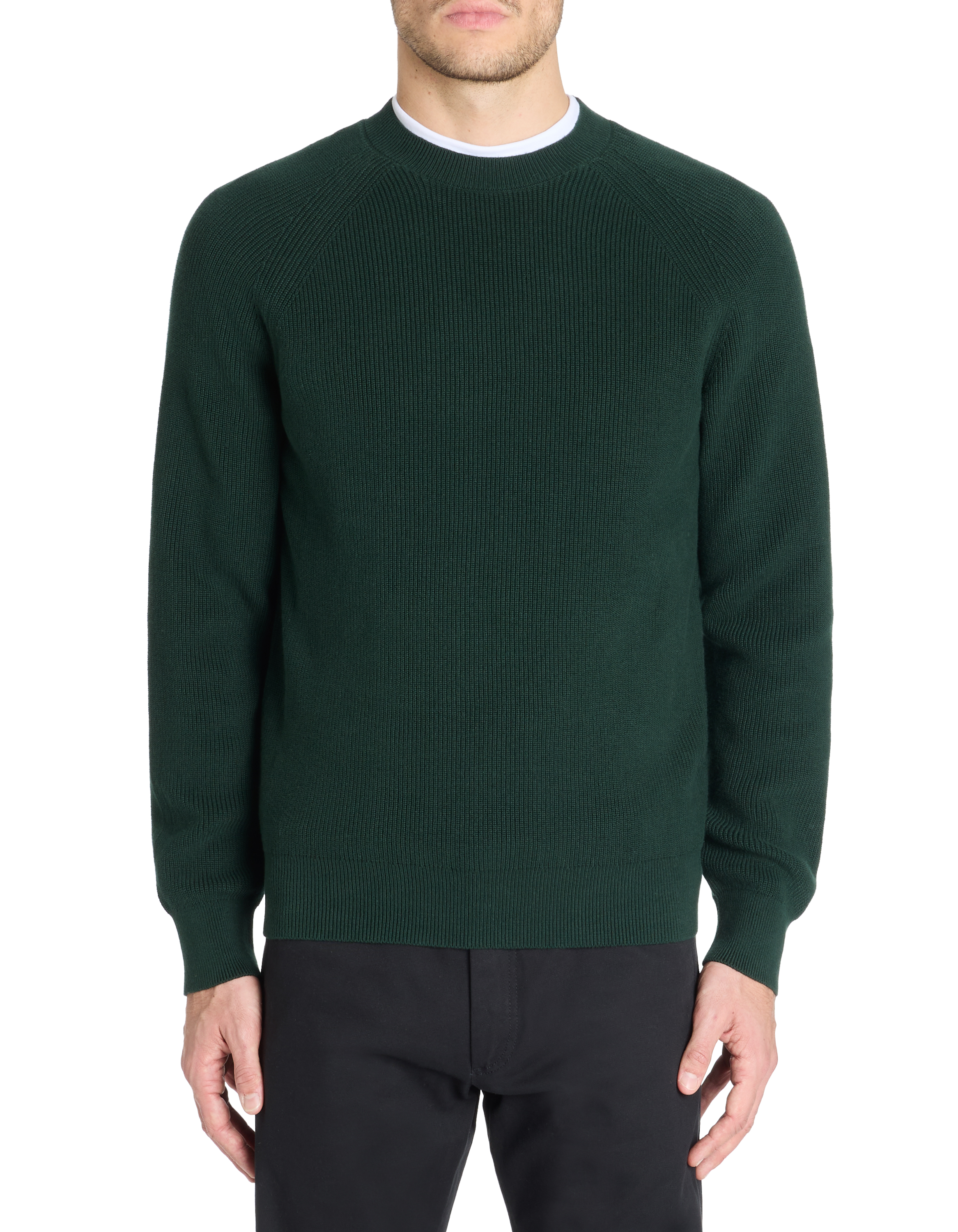 Pull col rond 100% coton - vert - camaieu - Modalova