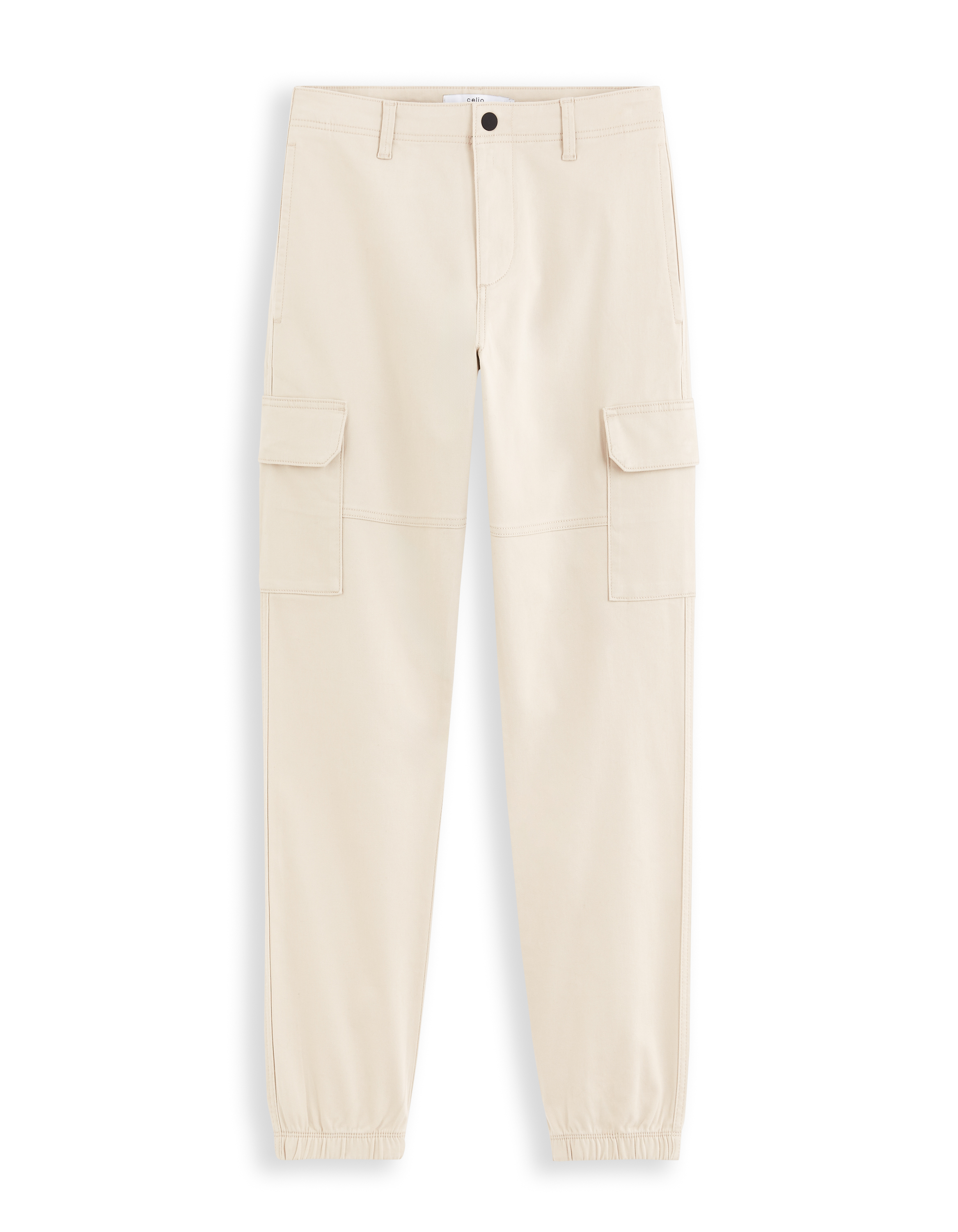 Pantalon cargo slim coton stretch - beige