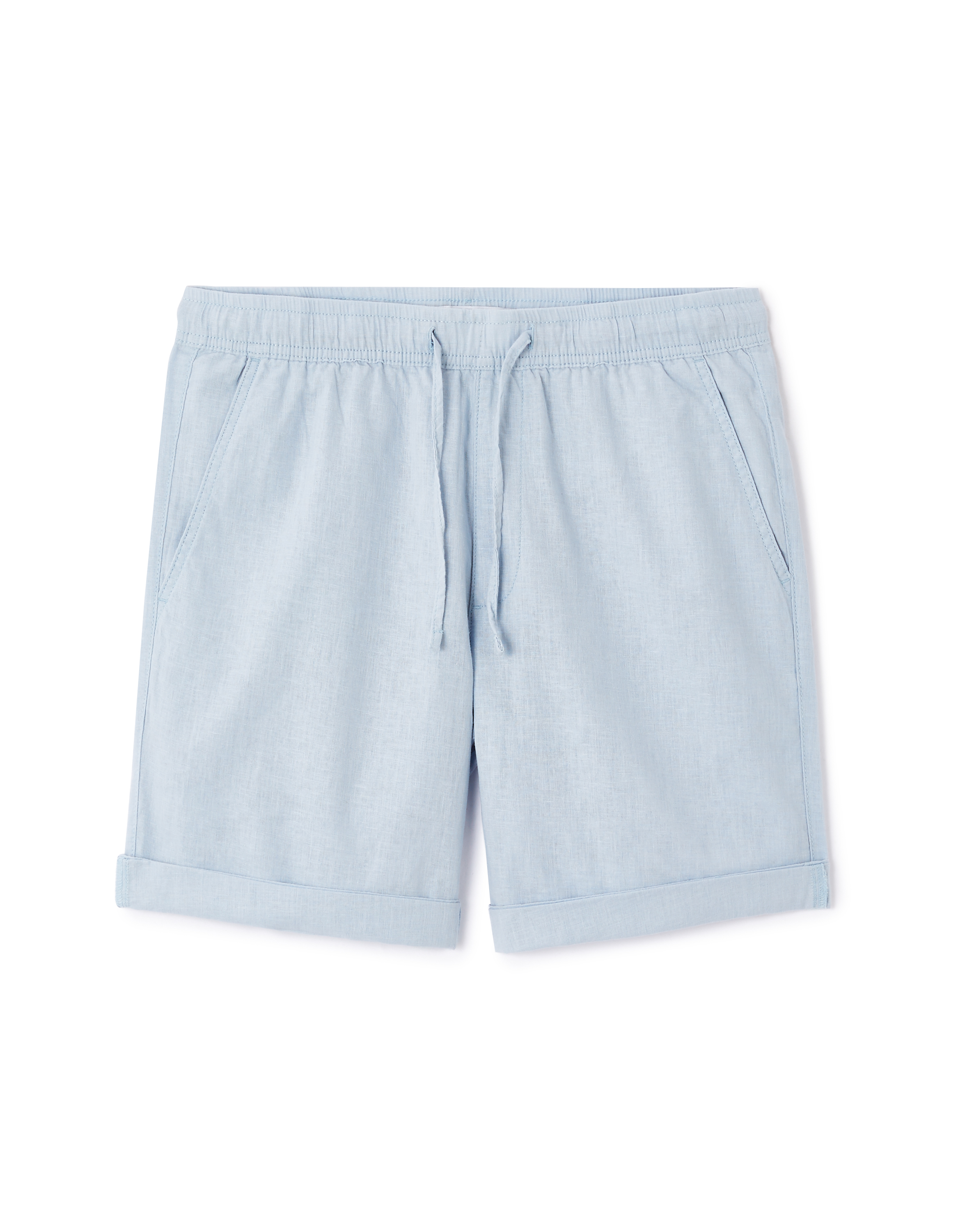 Bermuda en lin et coton - bleu clair