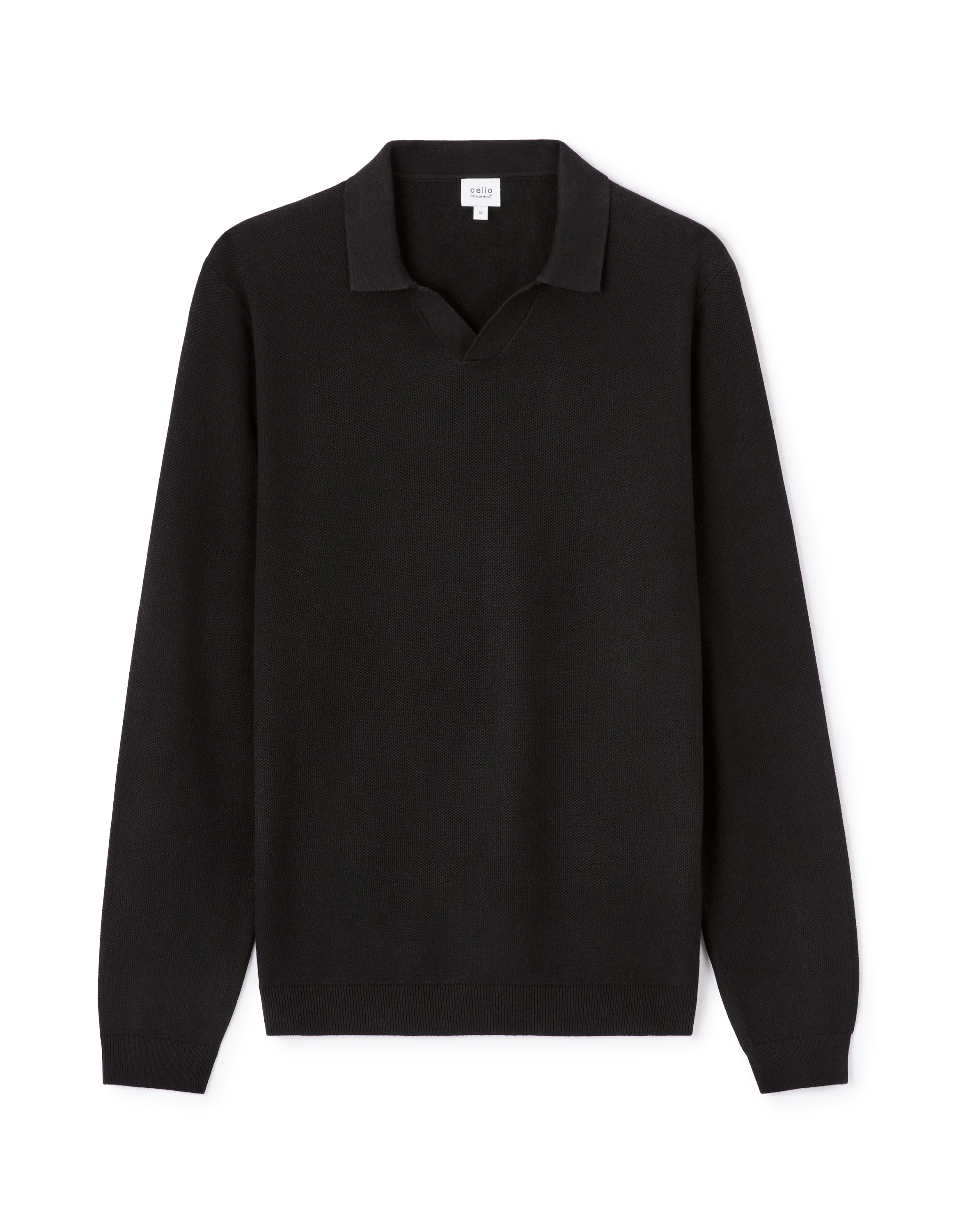 Pull col requin 100% coton - noir