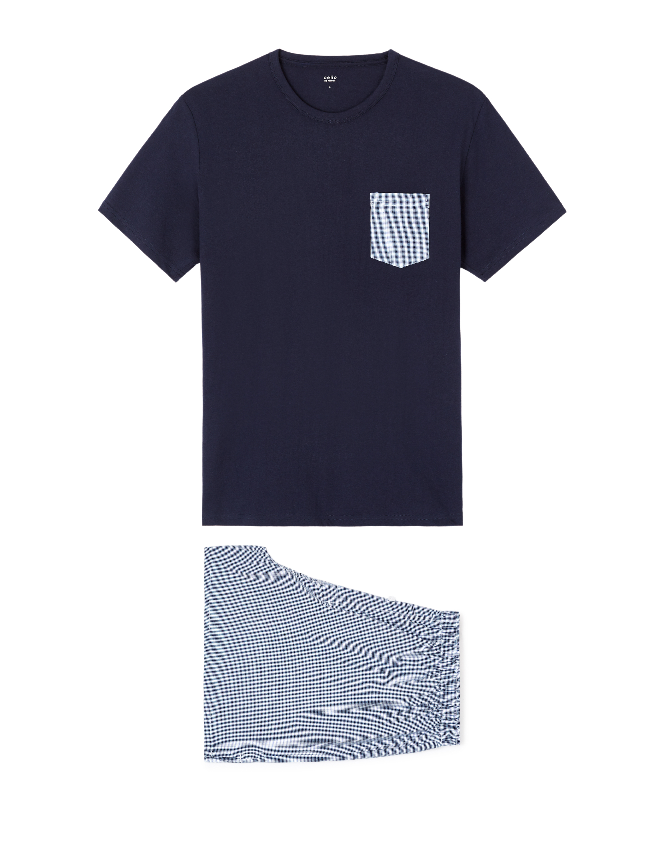 Pyjama short en coton - marine