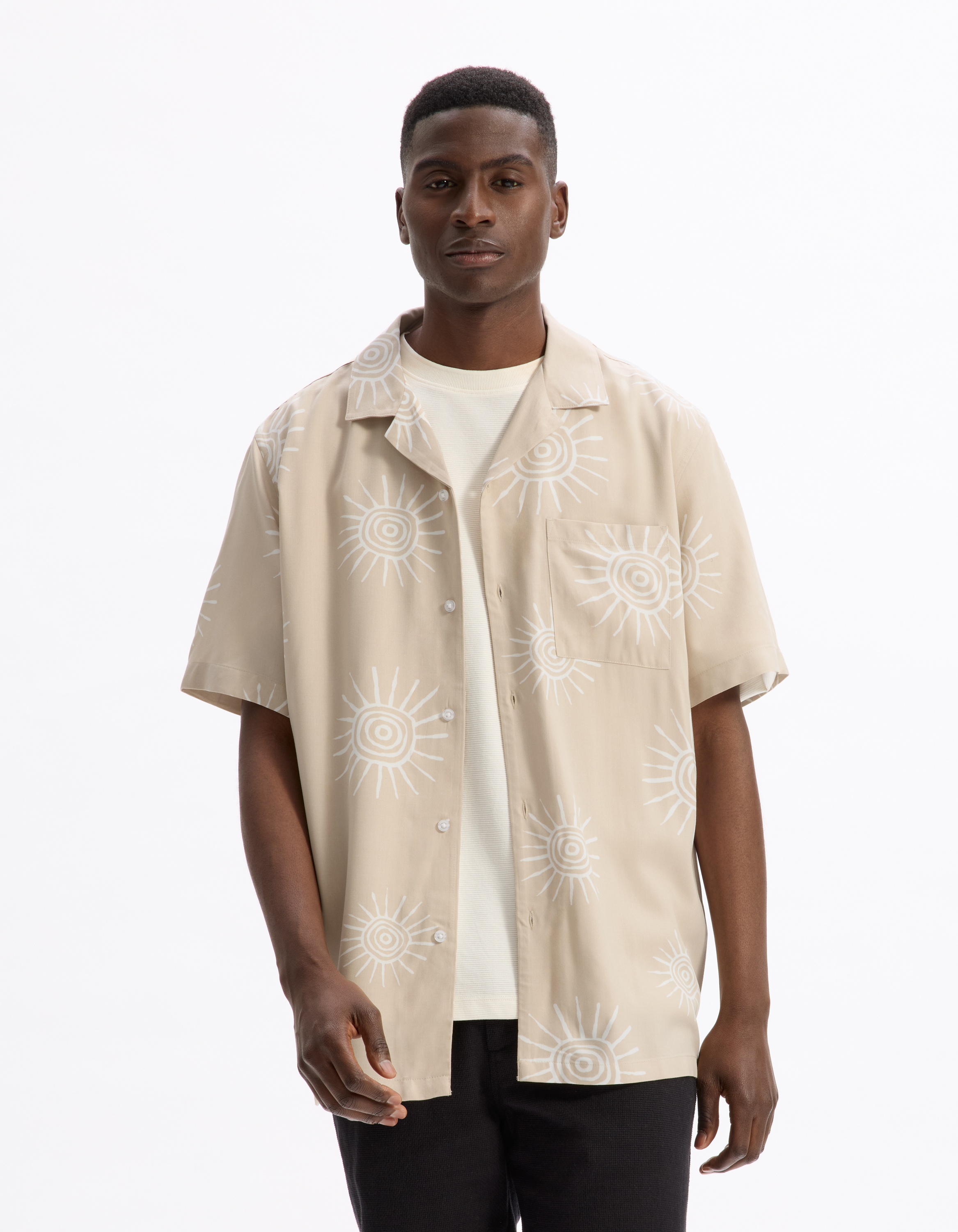 Chemisette imprimé soleil 100% viscose - camaieu - Modalova