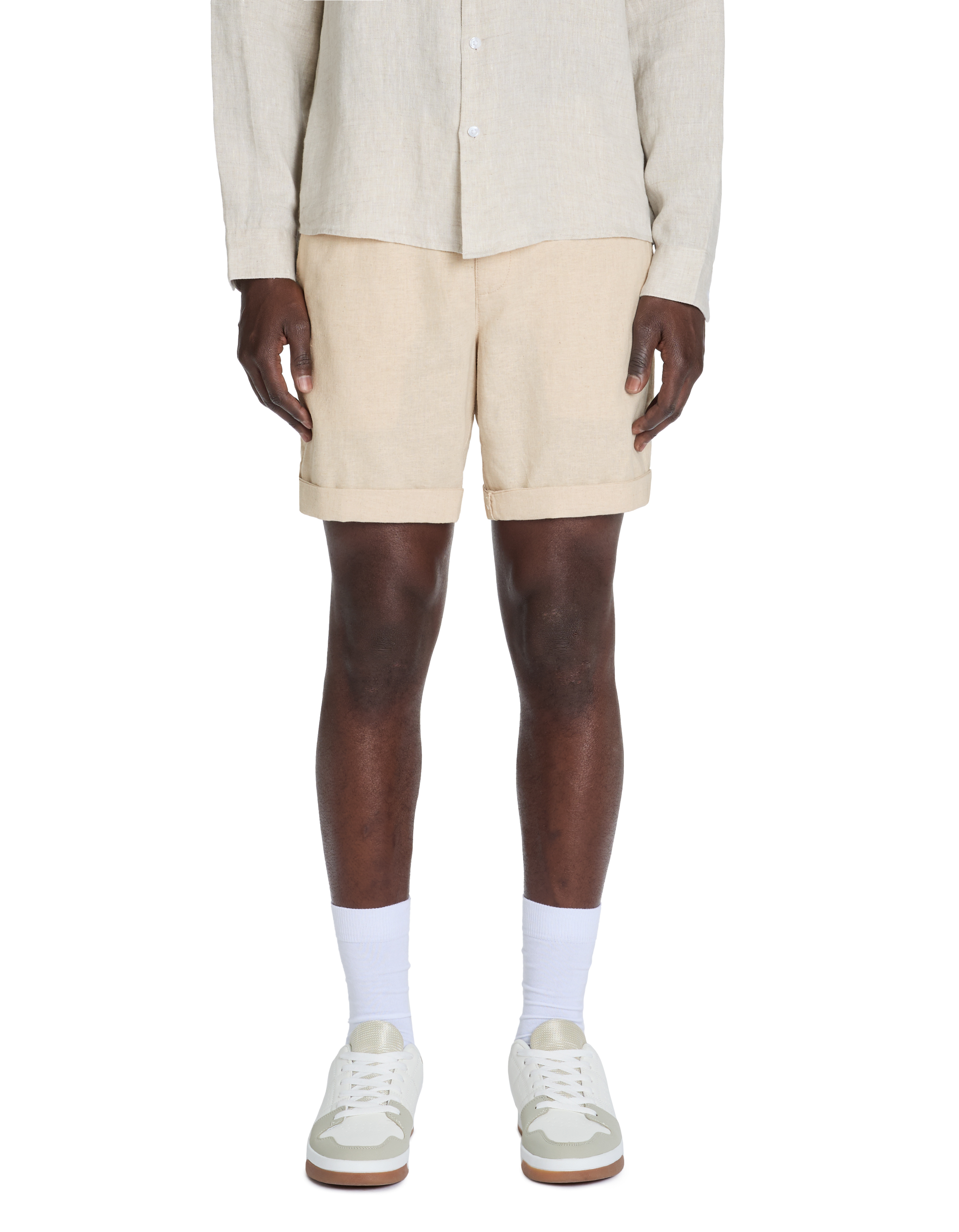 Bermuda en lin et coton - naturel - camaieu - Modalova