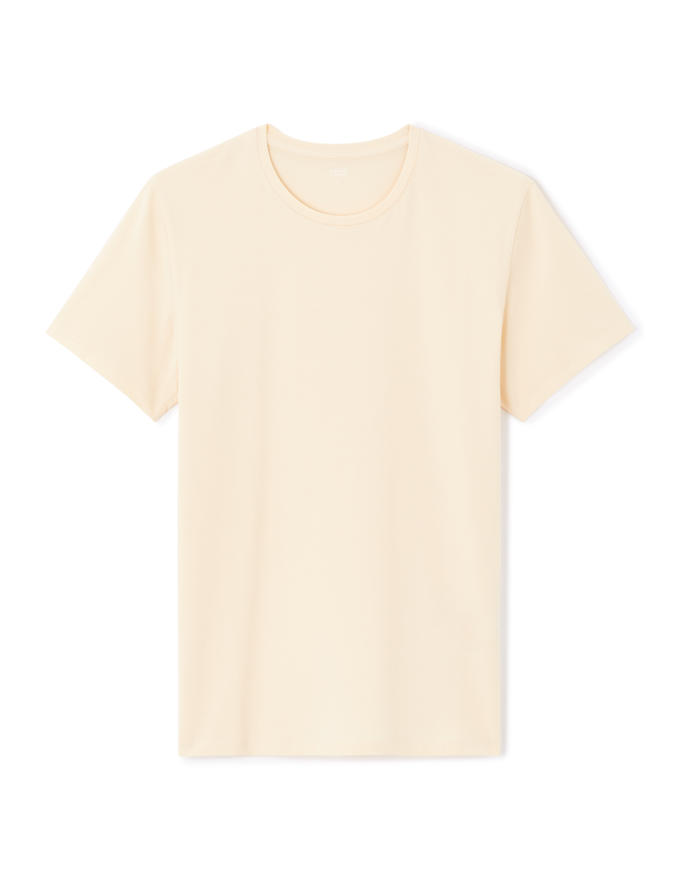 T-shirt slim col rond en coton stretch - bleu