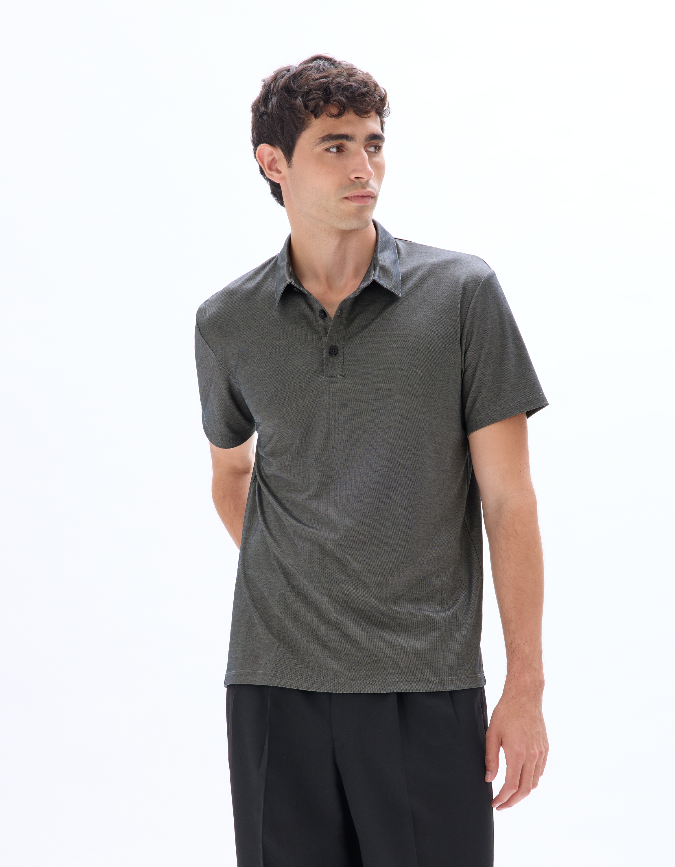 Polo regular en jersey - anthracite - camaieu - Modalova