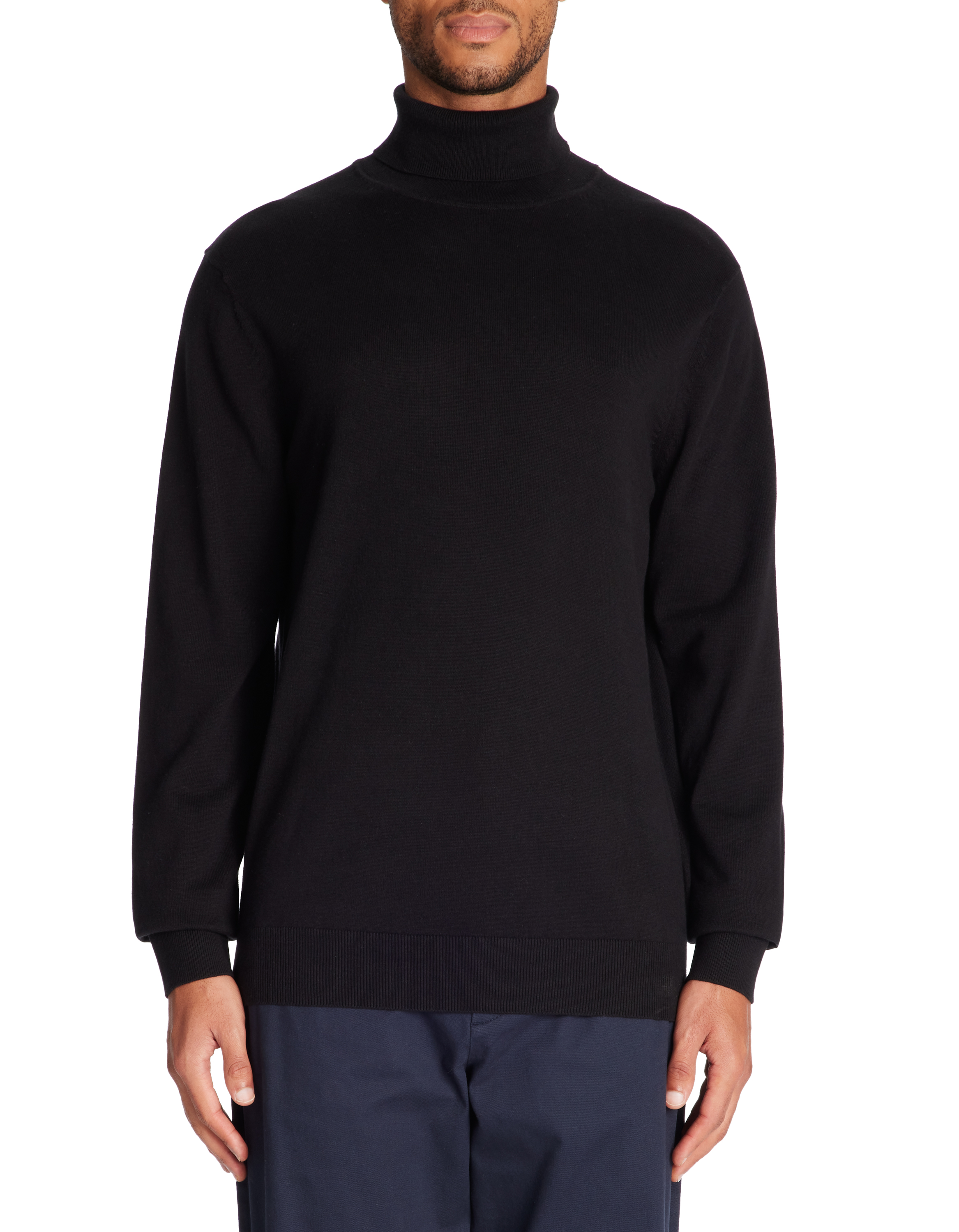 Pull col roulé 100% coton - noir - camaieu - Modalova