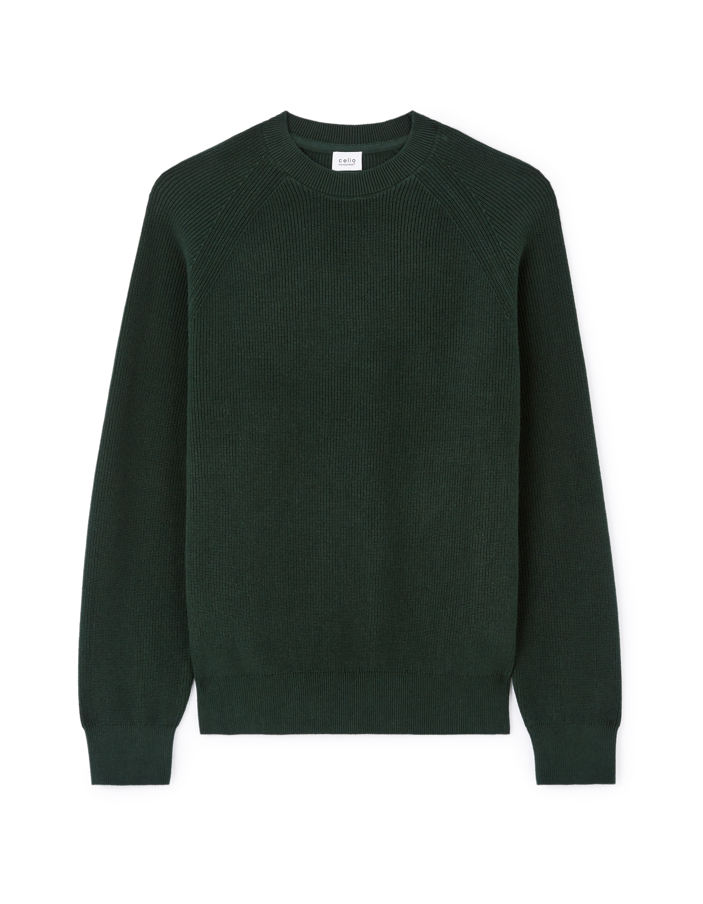 Pull col rond 100% coton - vert