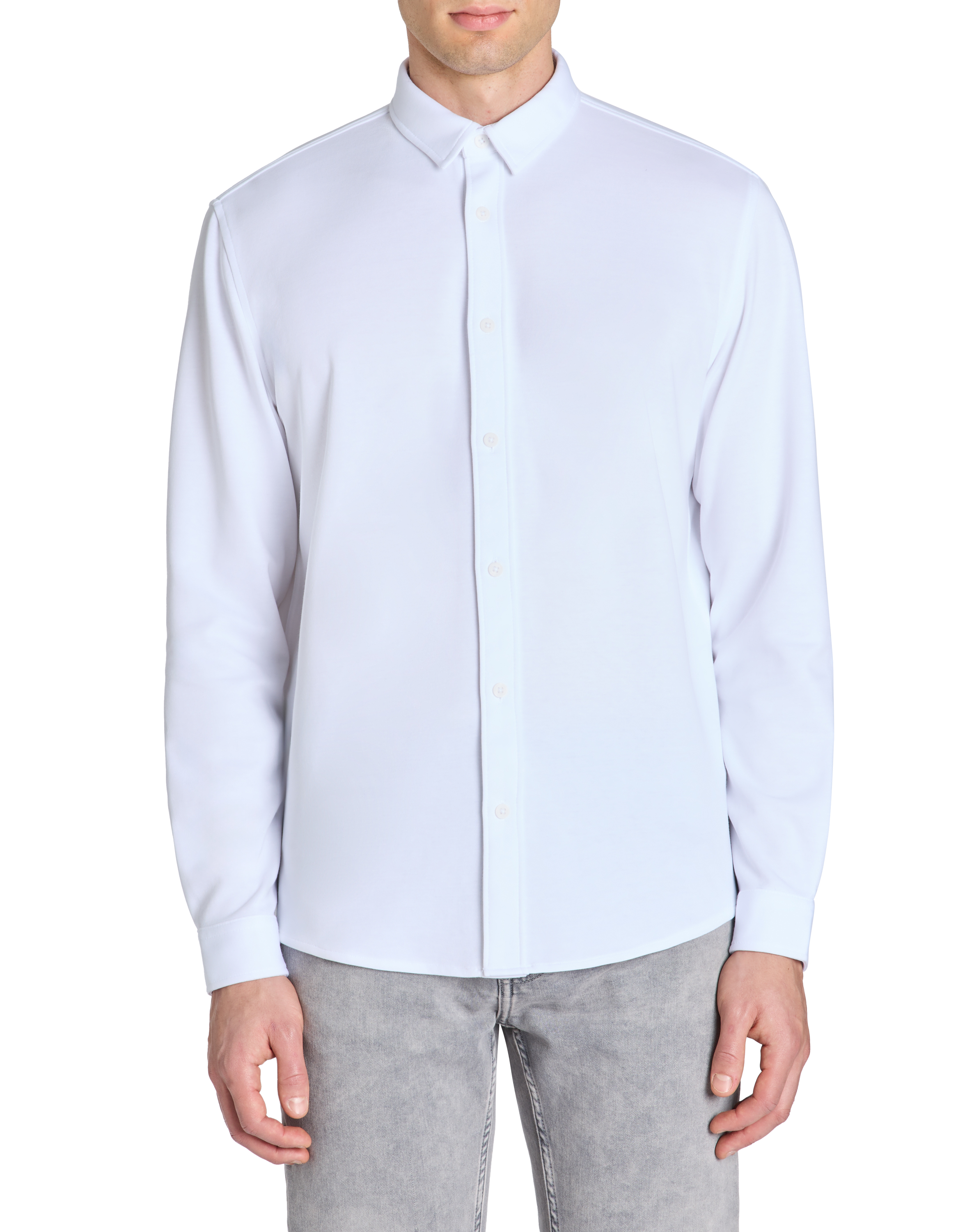 Chemise regular en jersey - blanc - camaieu - Modalova