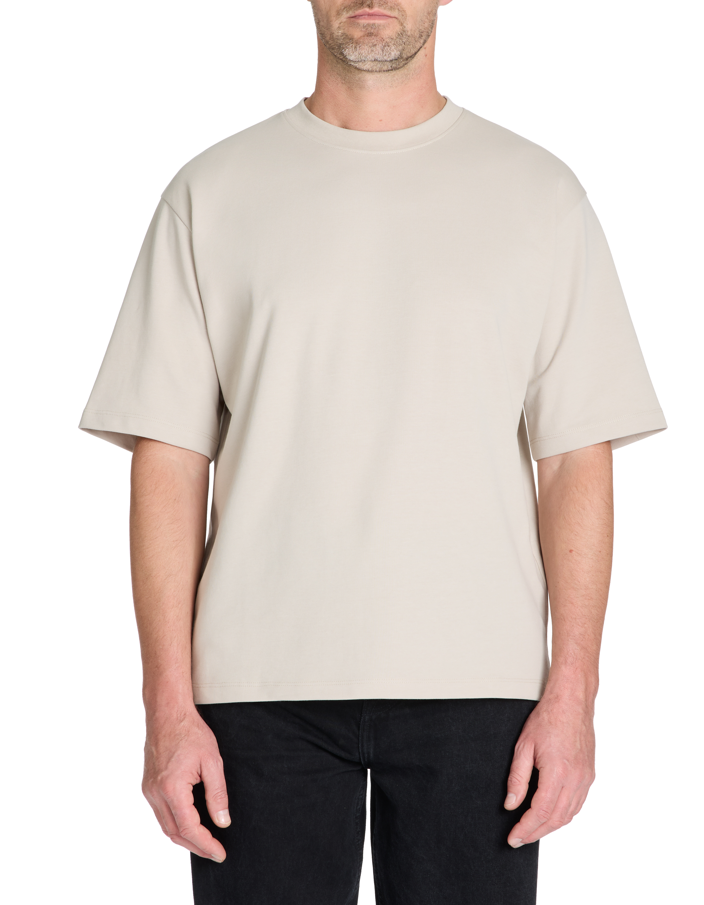 T-shirt oversize col rond - beige - camaieu - Modalova