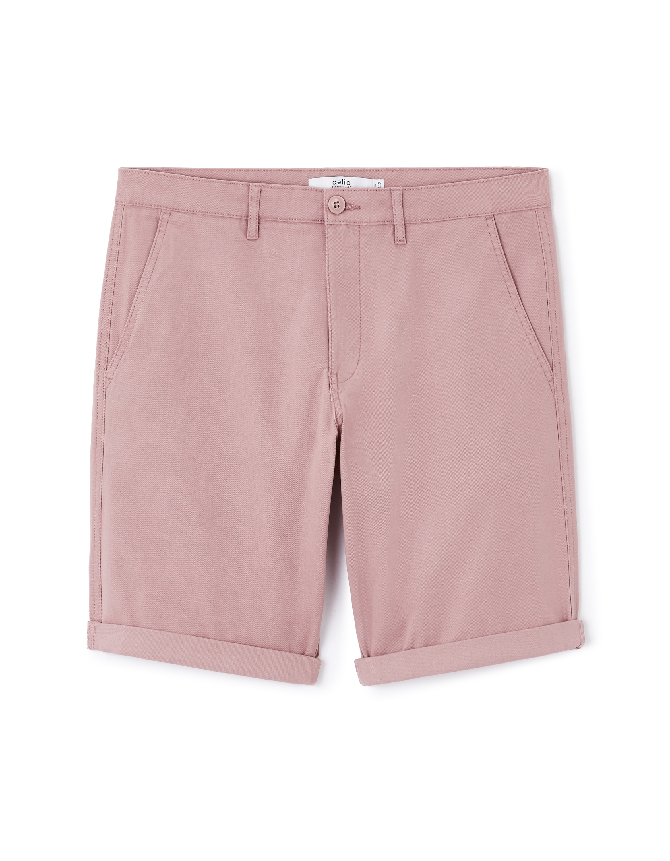 Bermuda 100% coton stretch - rose